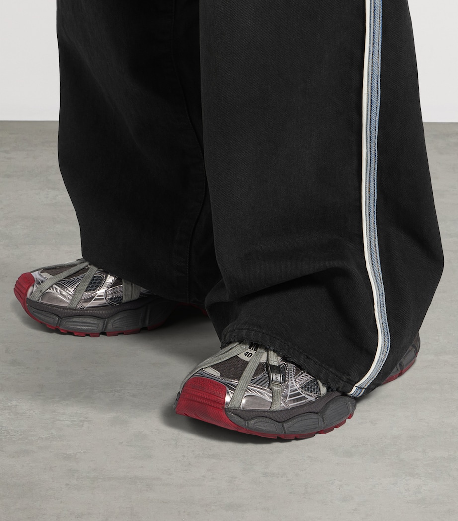 Balenciaga Mens Piping-Detail Wide-Leg Jeans Image 6