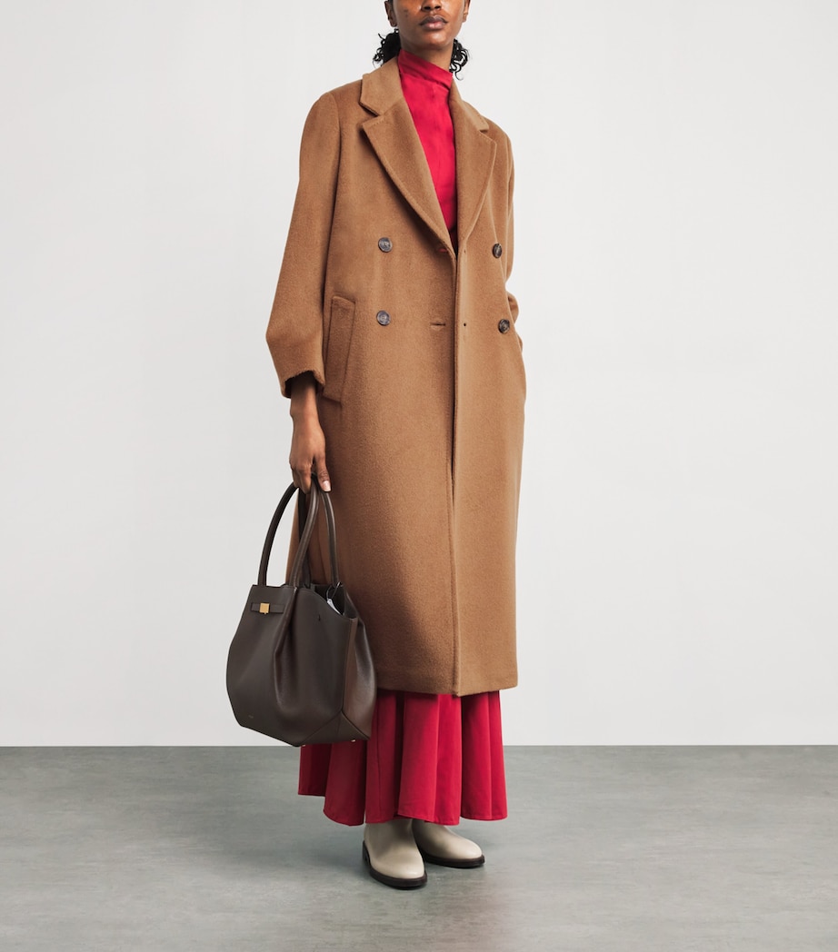 Wool-Alpaca-Blend Double-Breasted Overcoat CAMEL Image 2