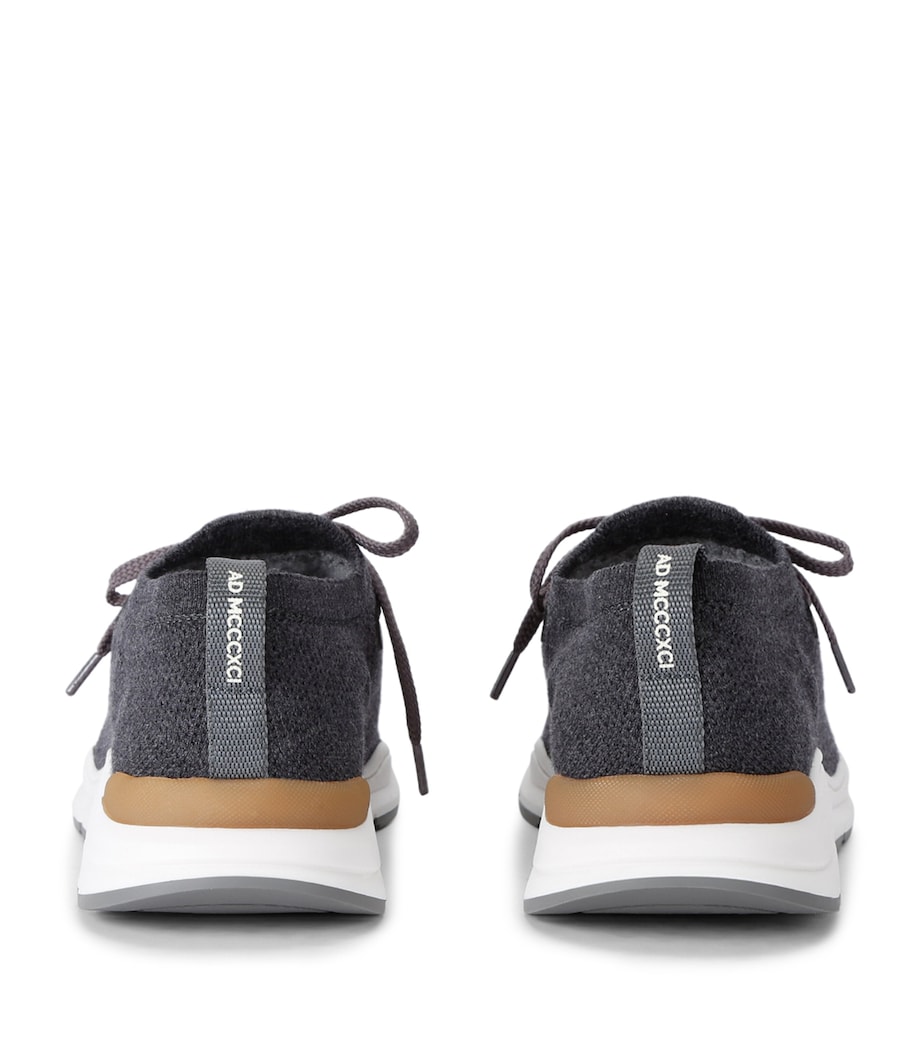 Brunello Cucinelli Kids Cotton Knitted Sneakers Navy Image 2