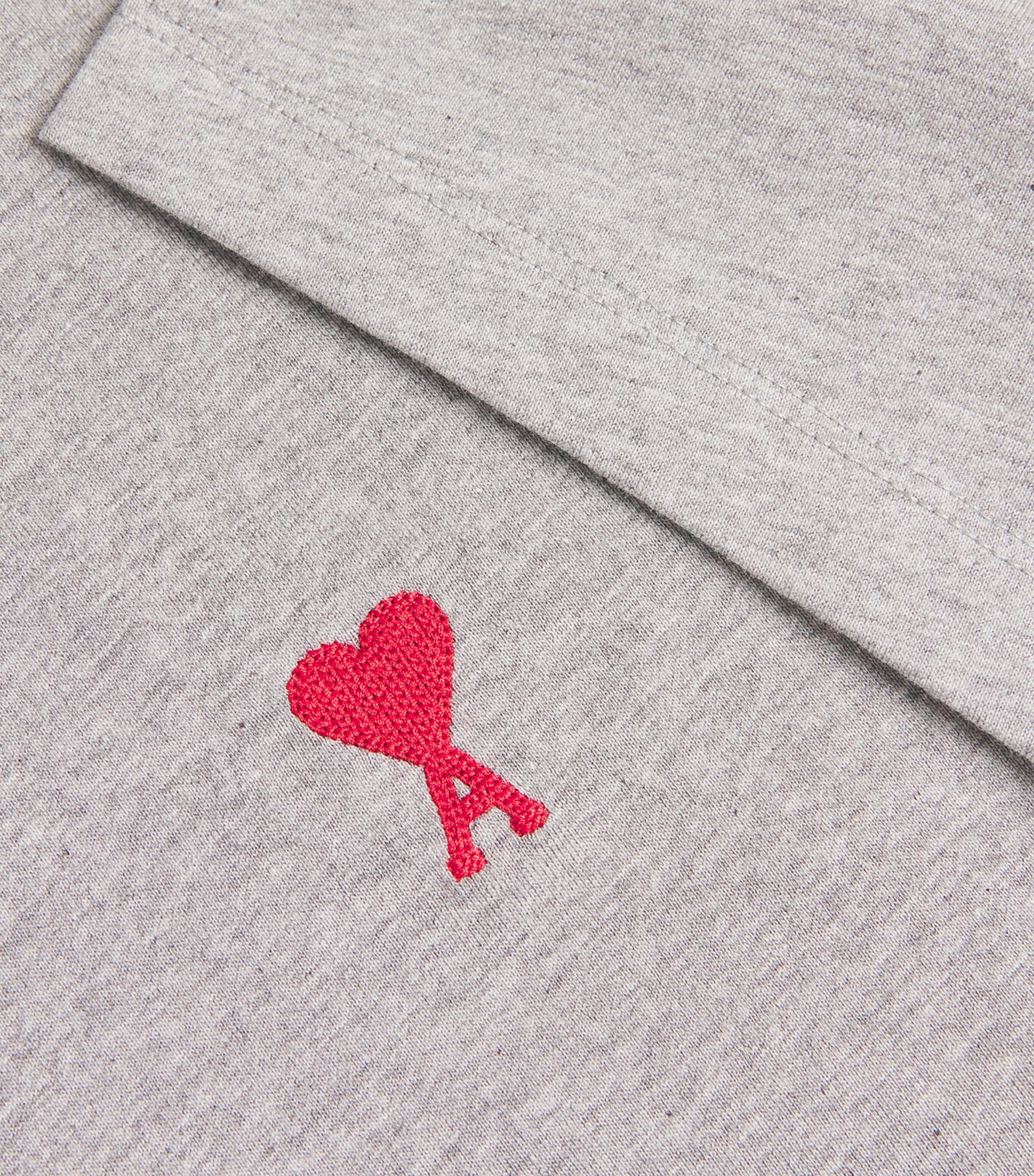 AMI Paris Mens Ami de Cœur T-Shirt Heather Ash Grey Image 5