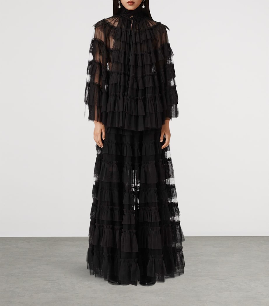 Aude Ruffle Maxi Skirt BLACK Image 2