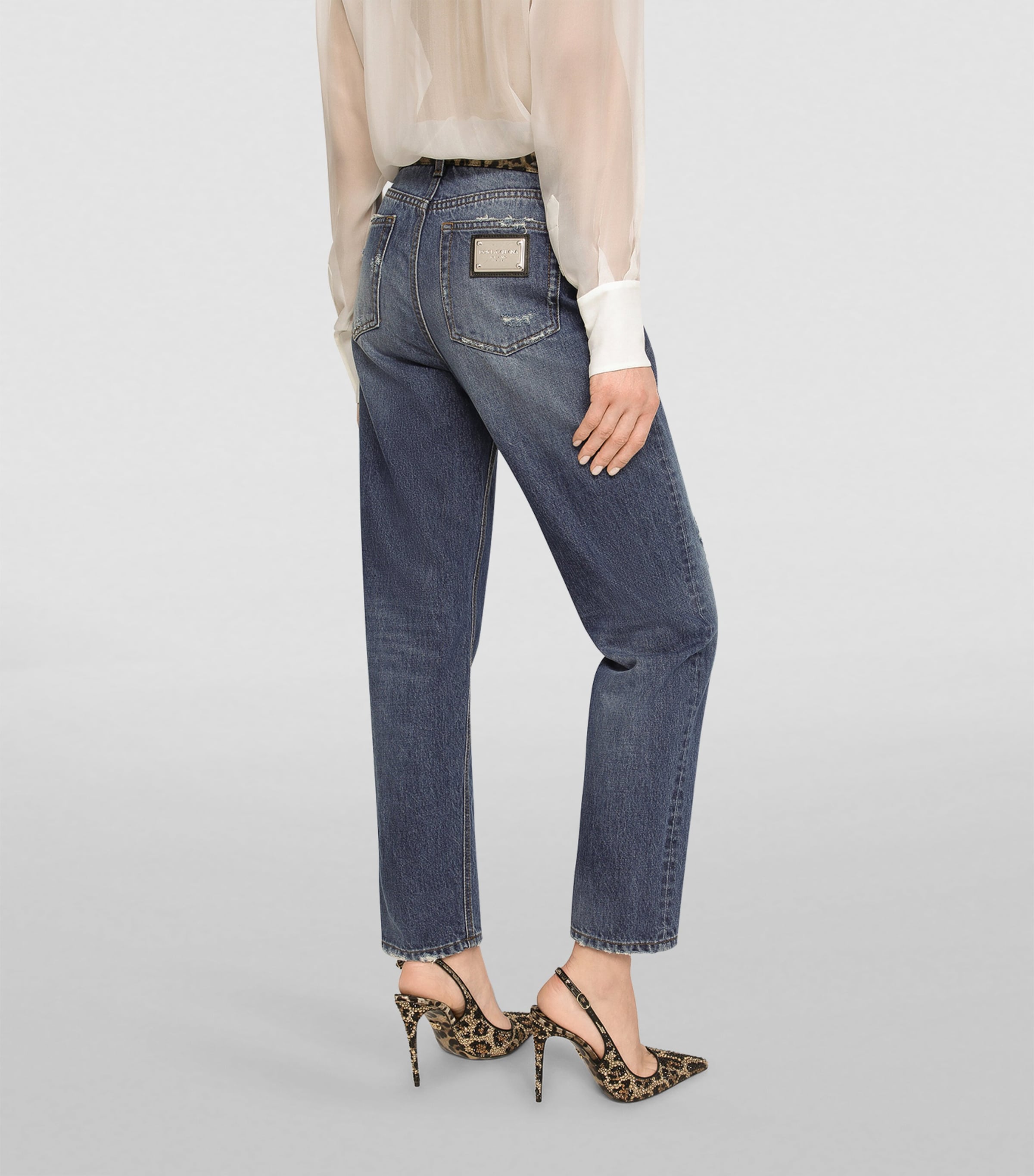 Dolce&Gabbana Womens High-Rise Straight Jeans Combi Image 3