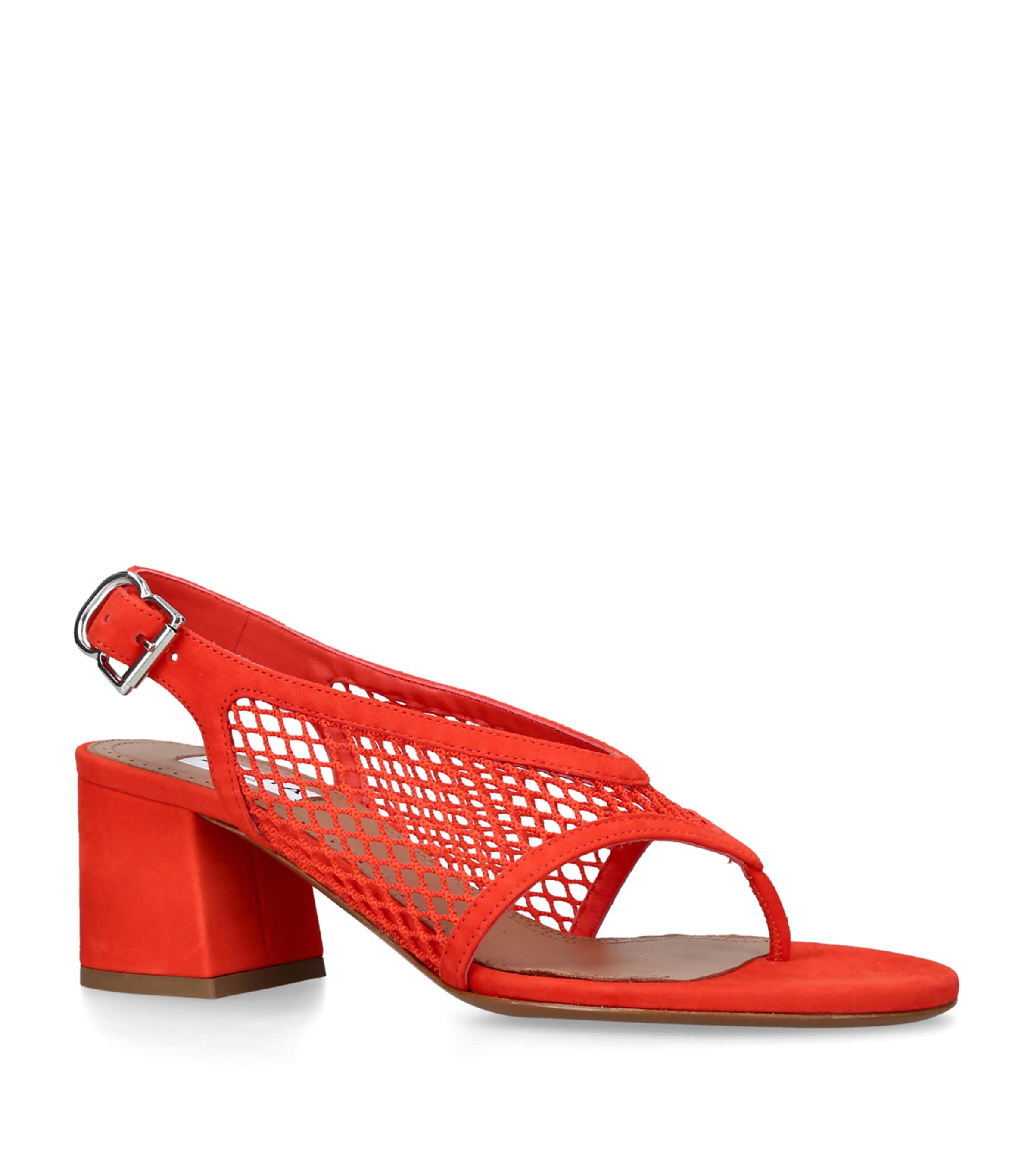 Alaïa Patent Leather Fishnet Sandals 55 Orange Image 3
