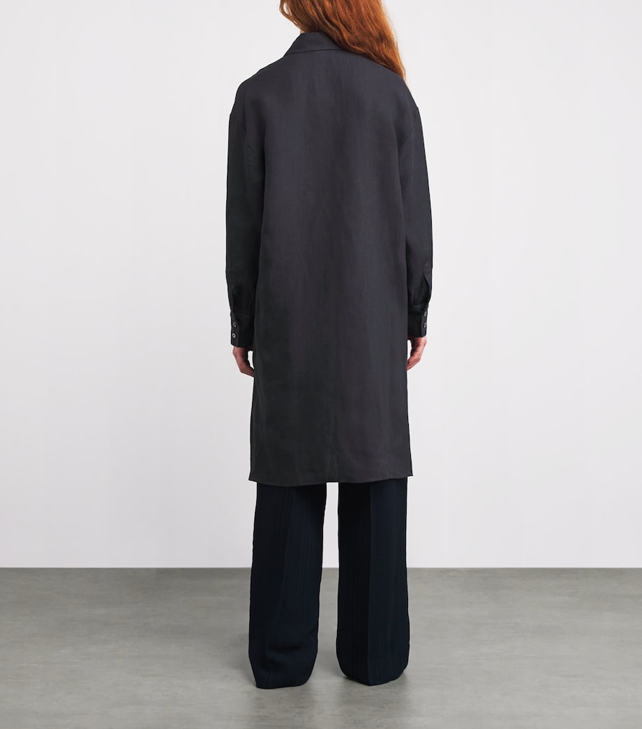 Linen Longline Shirt CARBONE Image 4