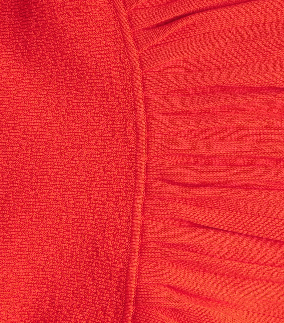 Claudie Pierlot Womens Knitted High-Neck Mini Dress Tangerine Image 6