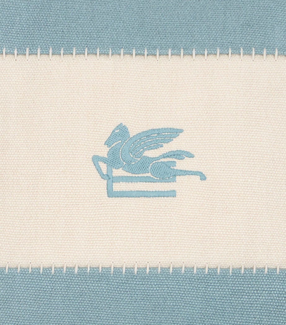 Linen Pegaso Embroidered Cushion (45cm x 45cm) V0827 BLU/GRY Image 4