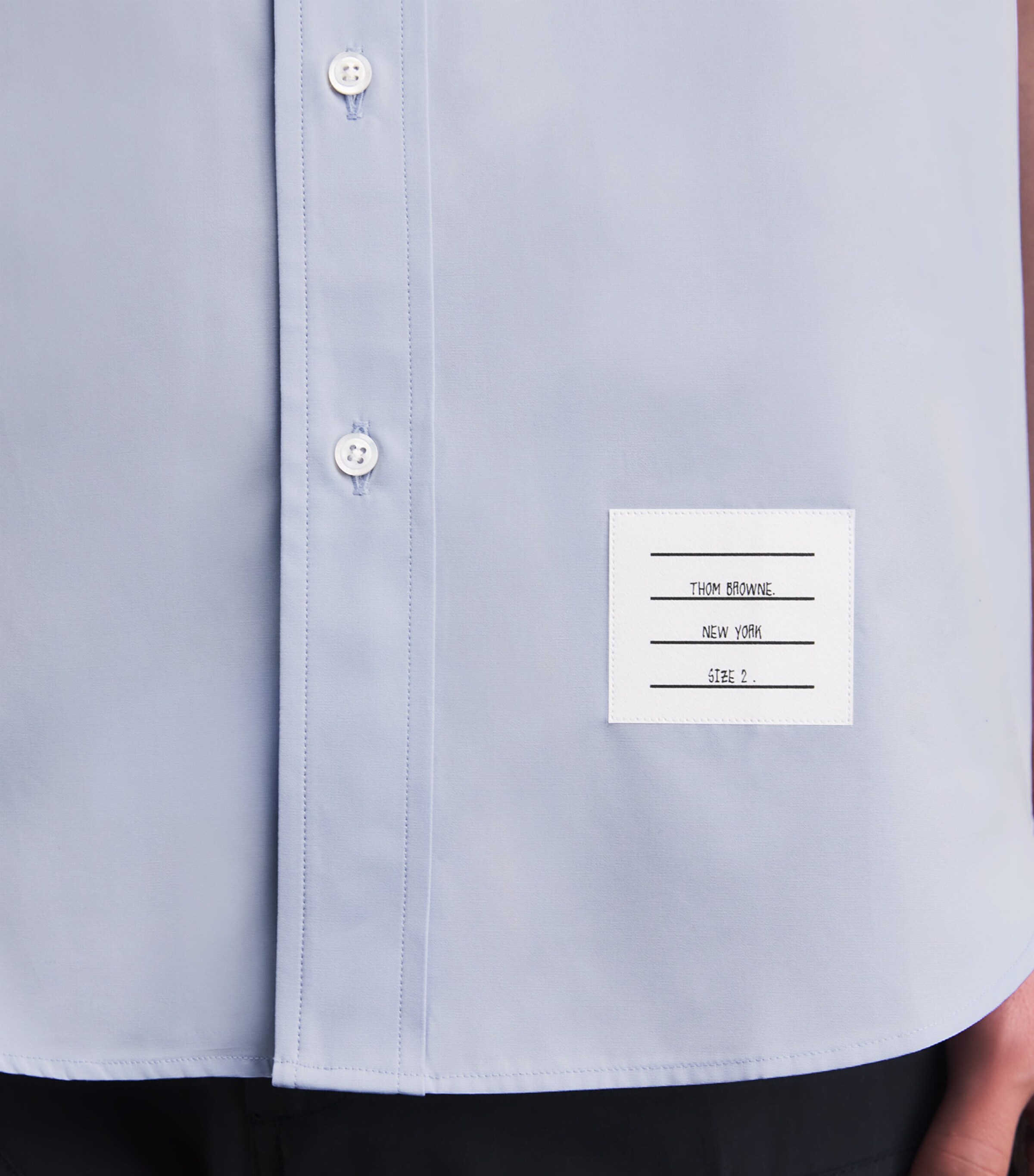 Thom Browne Blue Cotton Poplin Tennis Shirt | Harrods US