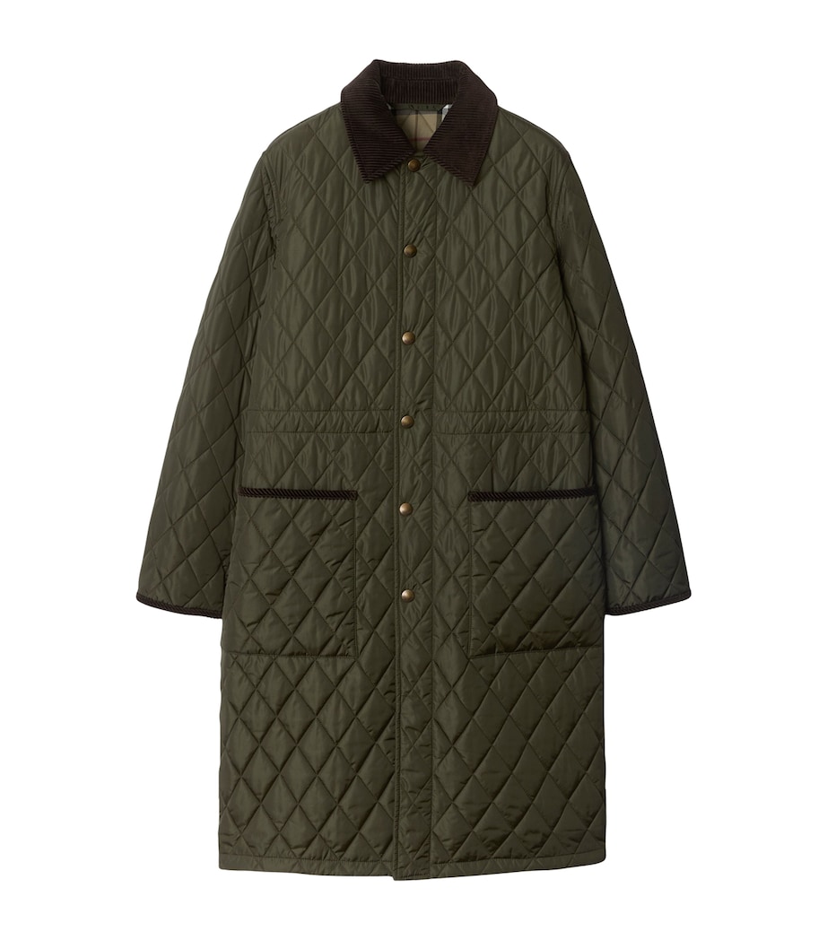 Burberry Womens ML QUILTED NYLON CAR COAT Shale Image 1