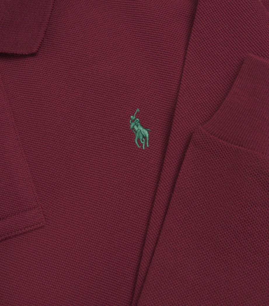 Cotton Long-Sleeve Polo Shirt (6-14 Years) WINE Image 3