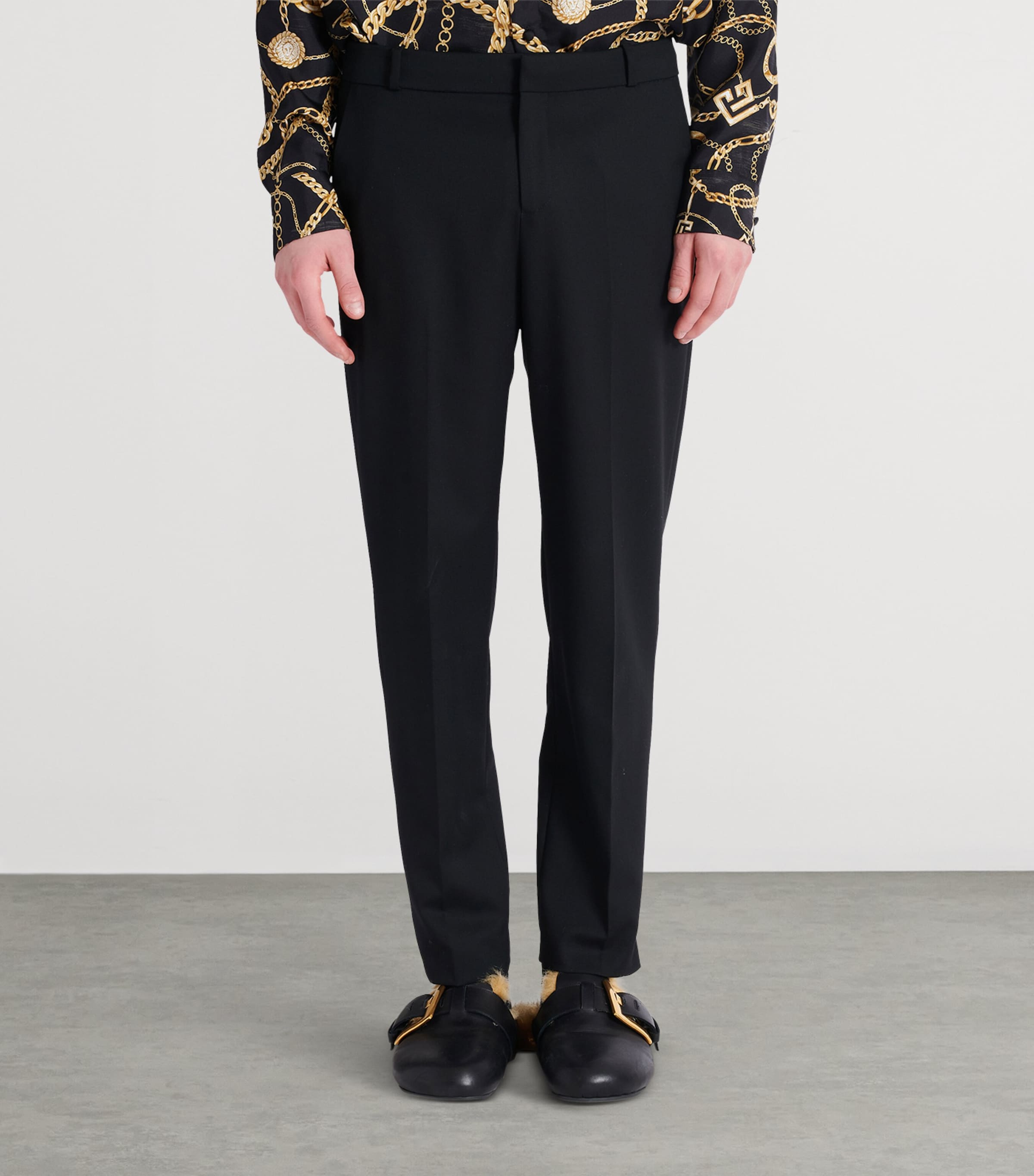 Wool Slim Tailored Trousers 0PA NOIR Image 2