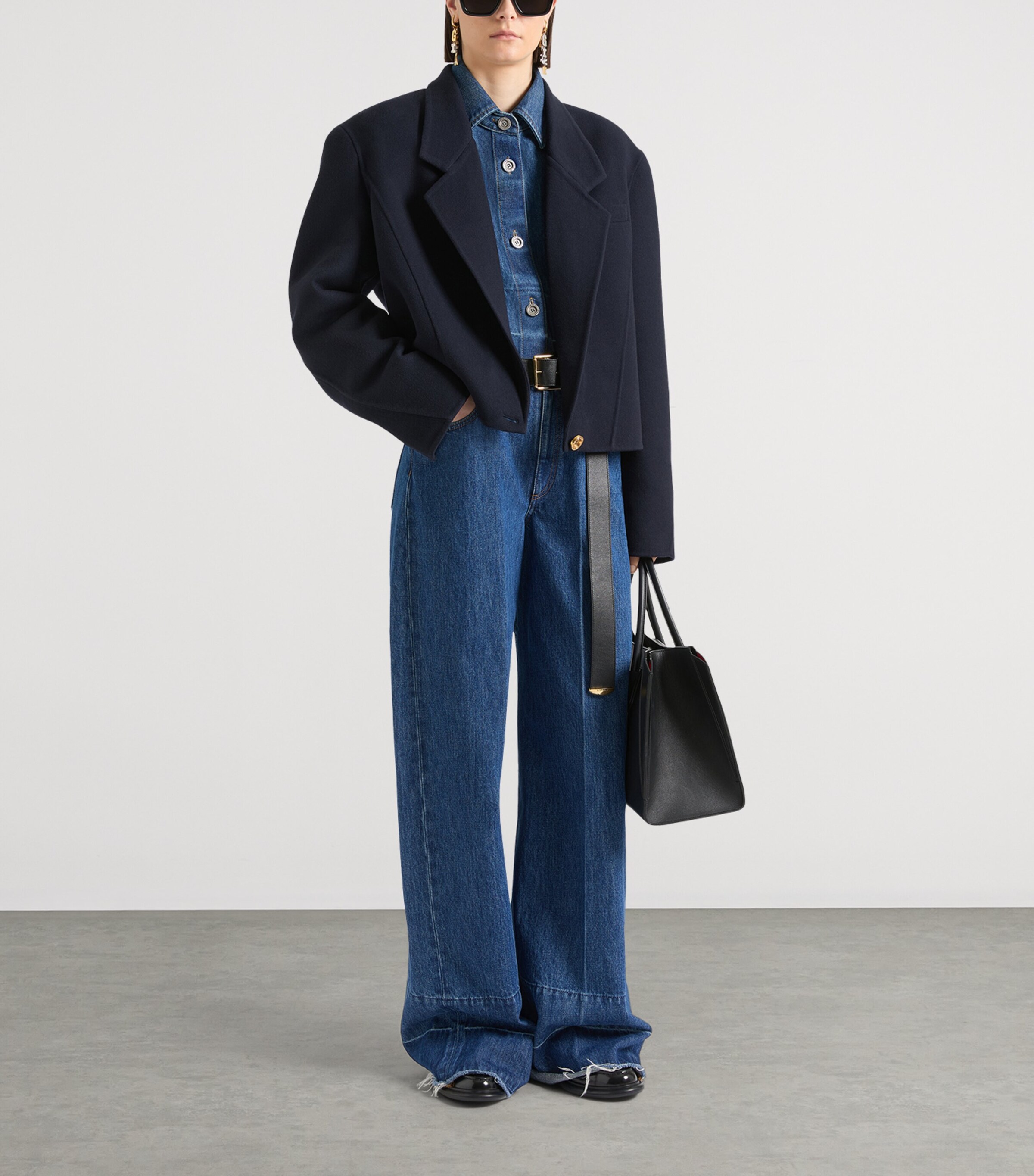 Givenchy Womens Raw-Edge Wide-Leg Jeans Image 2