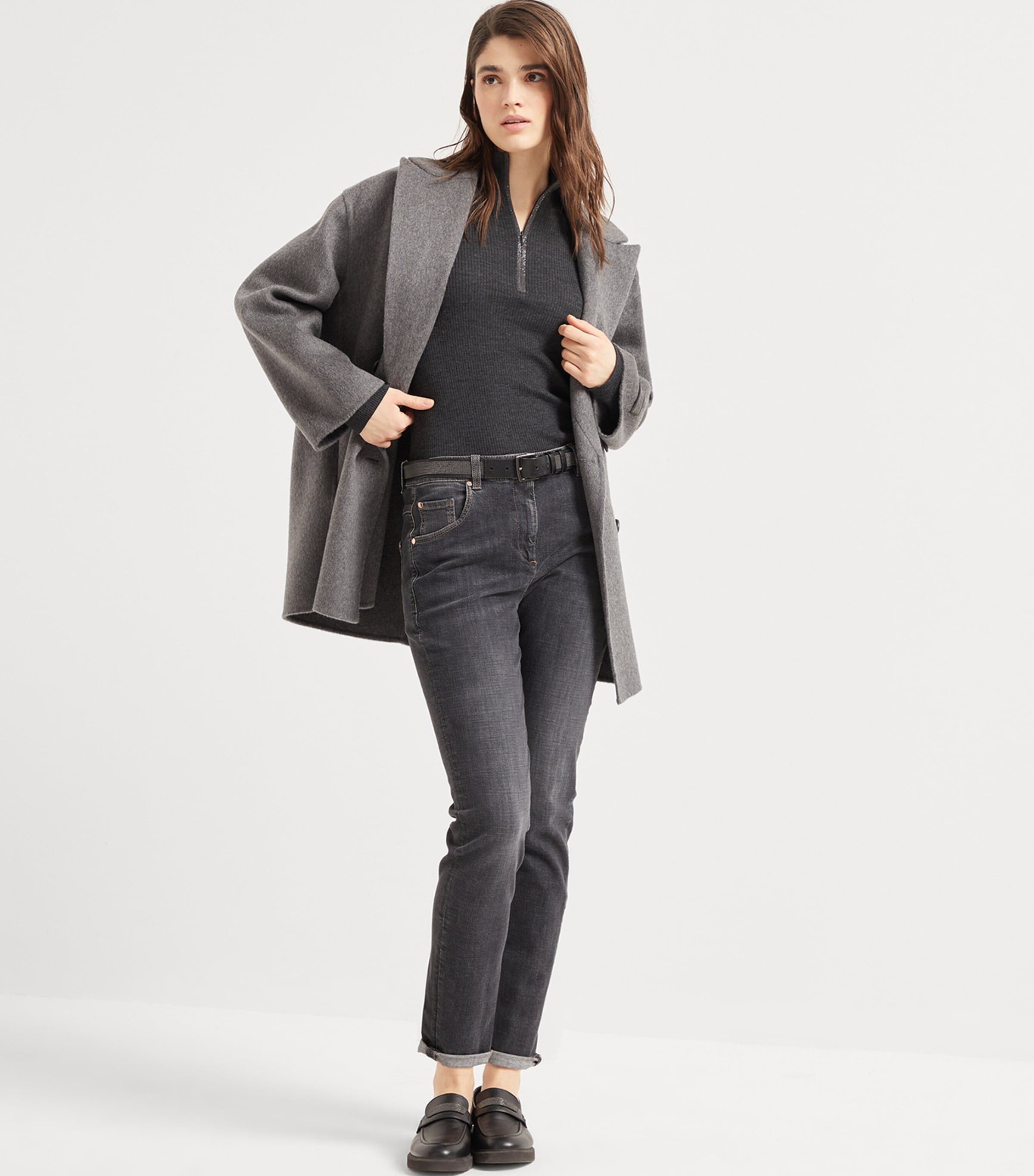 Brunello Cucinelli Womens Virgin Wool-Cashmere Half-Zip Sweater Image 4