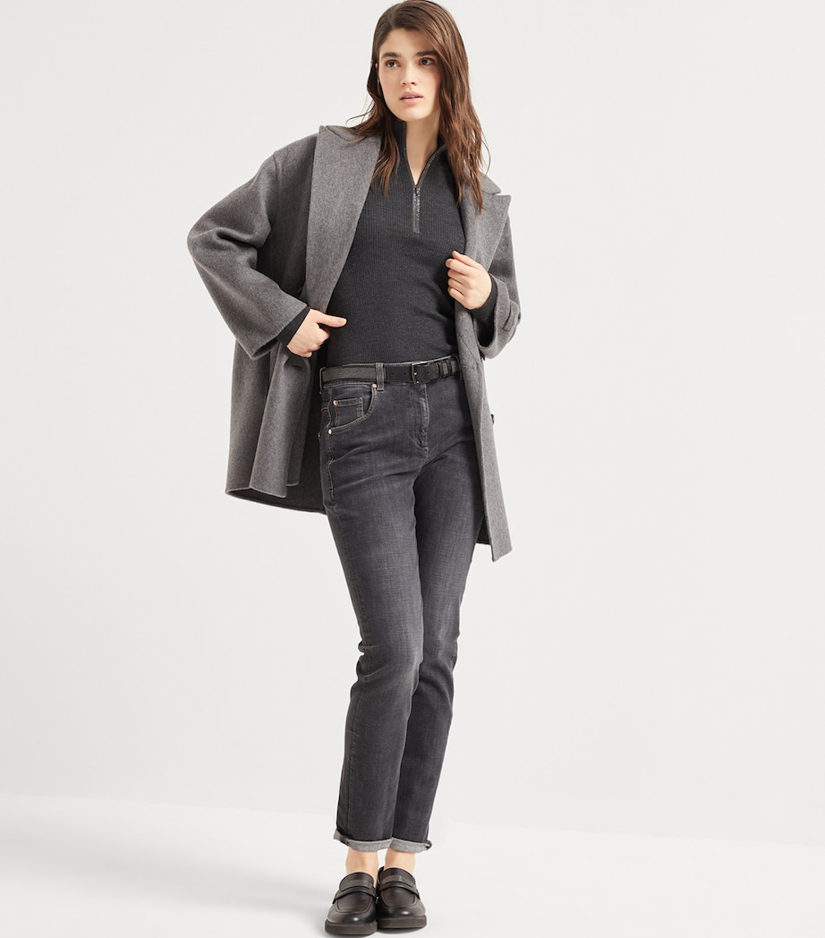 Virgin Wool-Cashmere Half-Zip Sweater C055 Image 4