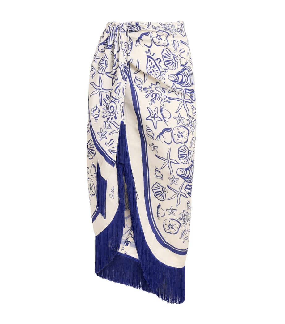 Simkhai Womens Linen-Blend Russo Pareo Blueberry Multi Image 1