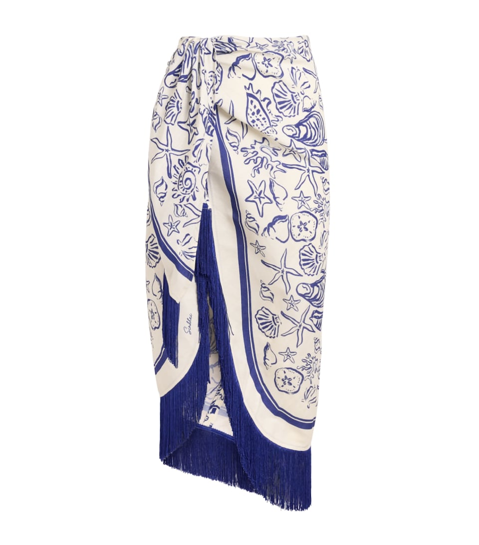 Simkhai Linen-Blend Russo Pareo Blueberry Multi