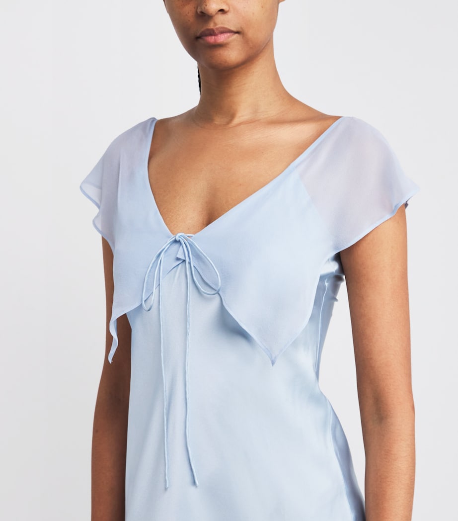 Mulberry Silk Chiffon Crete Nightie BLUE Image 4