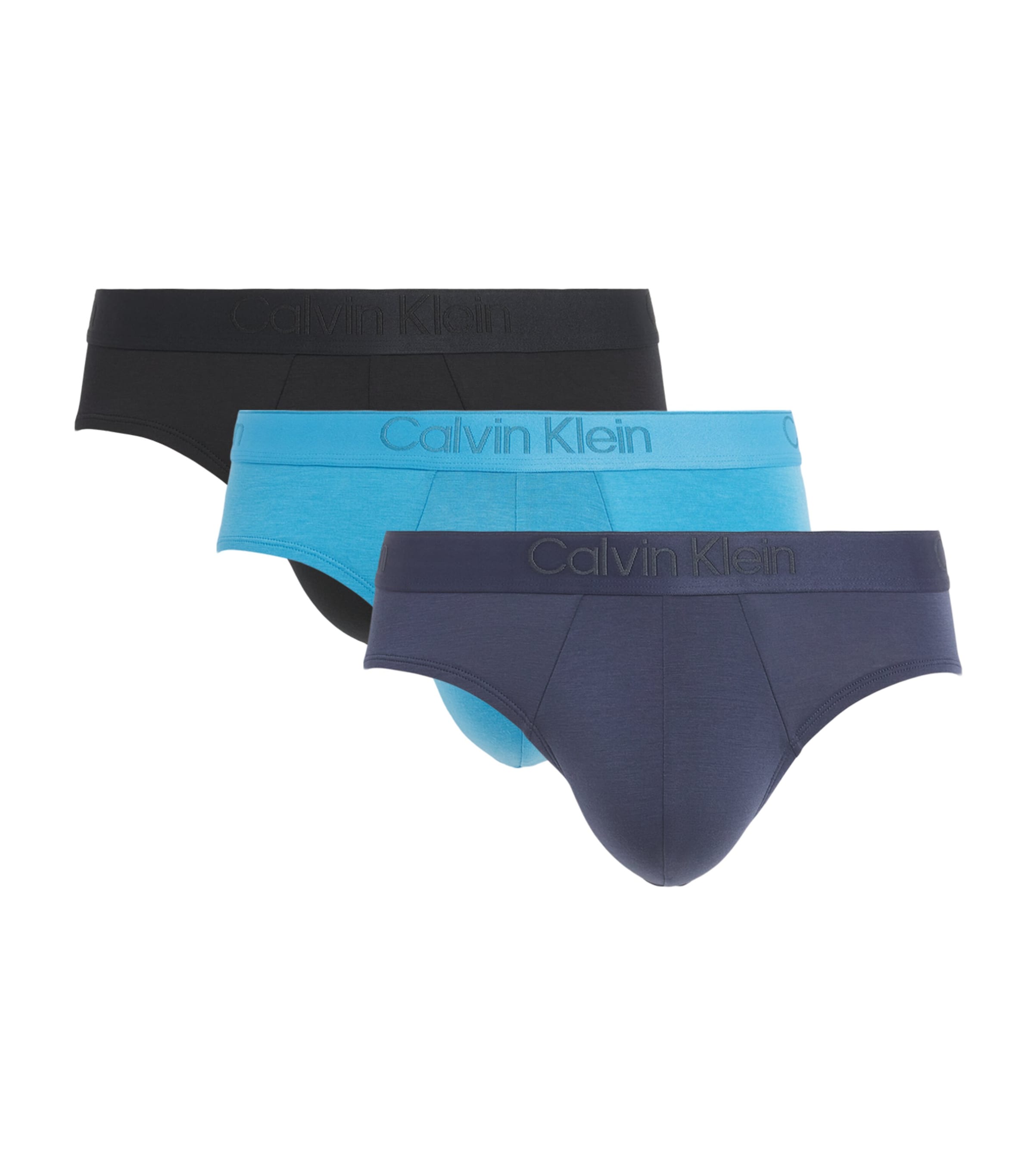 Calvin Klein Mens Hip Briefs (Pack of 3) Se/blu/blk Image 1