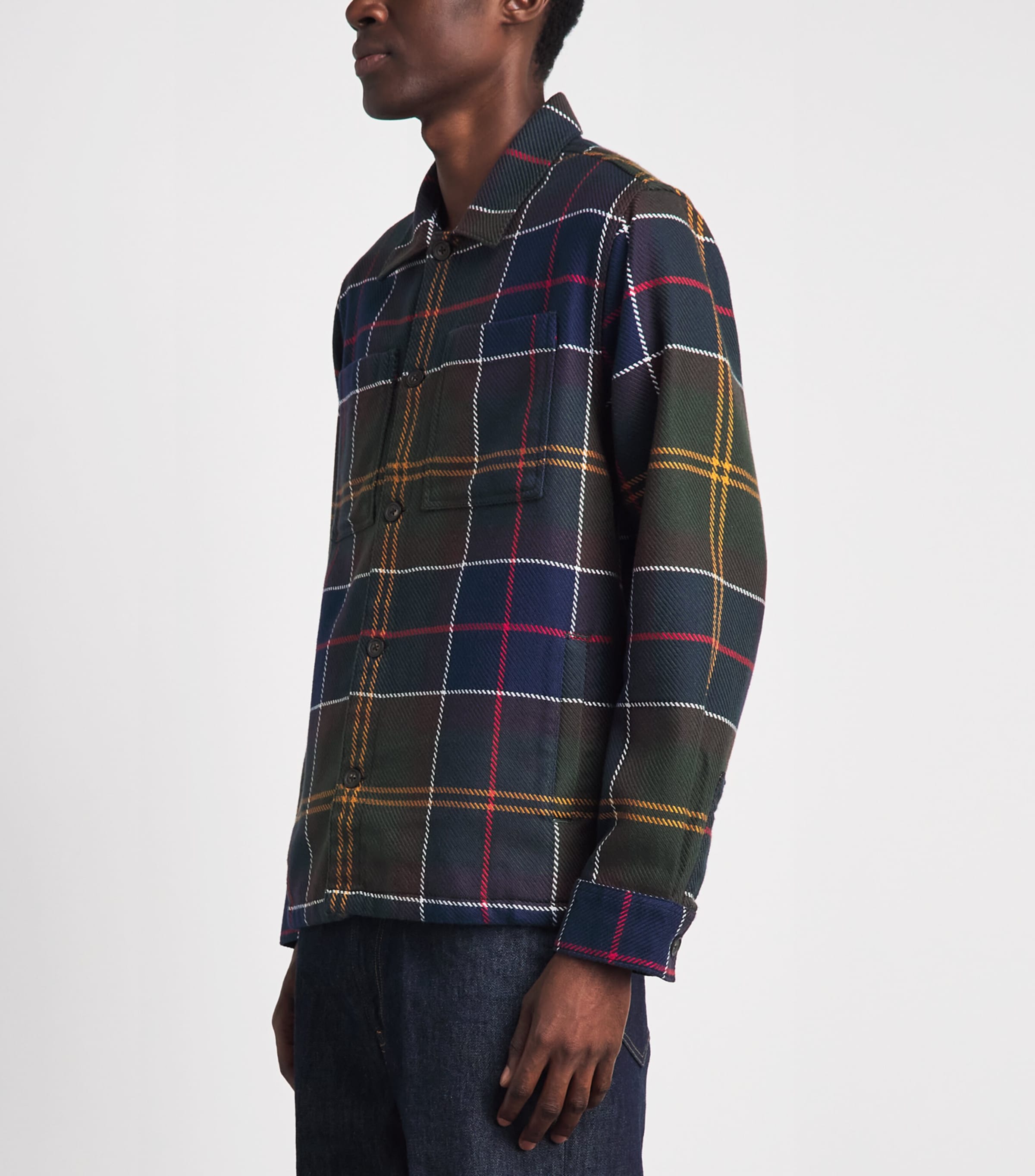 Barbour Mens Cotton Oversized Tartan Overshirt Classic Tartan Image 4