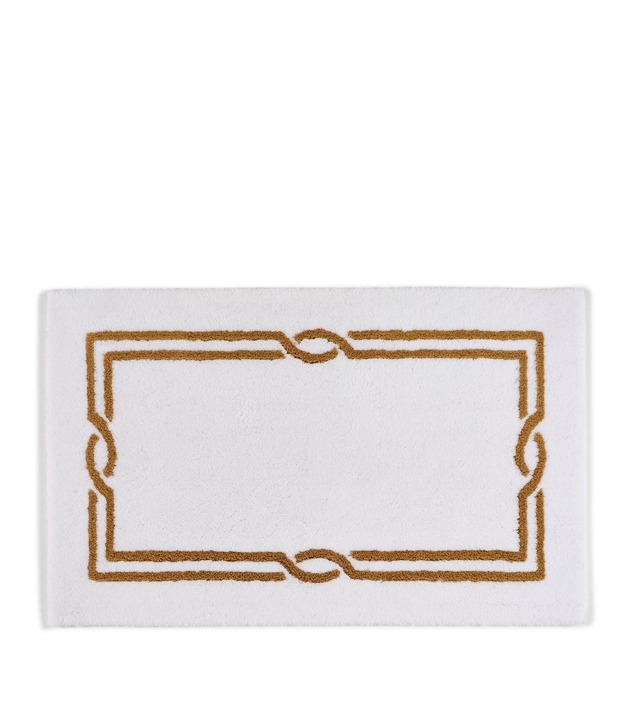 Cross Bath Mat (50cm x 80cm) WHITE/GOLD EMB Image 1