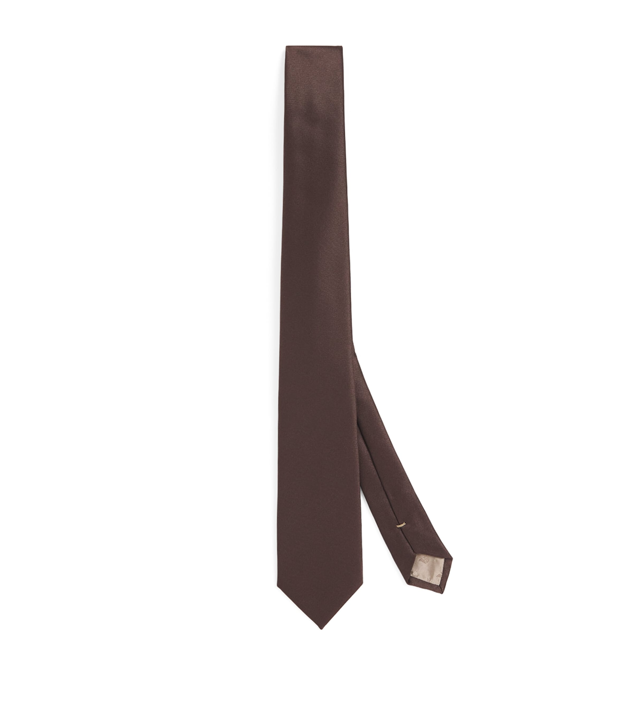 Emporio Armani Silk Tie In Brown