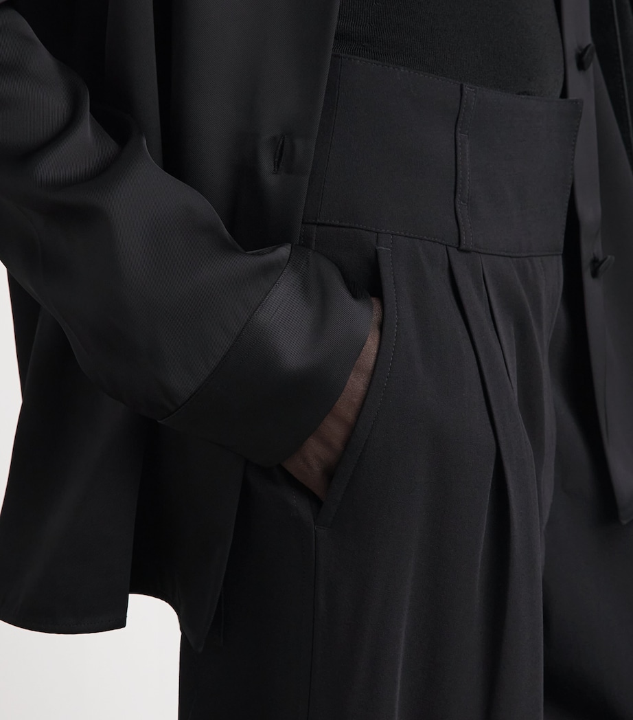 Toteme Womens Pleated Balloon Trousers Black Image 3