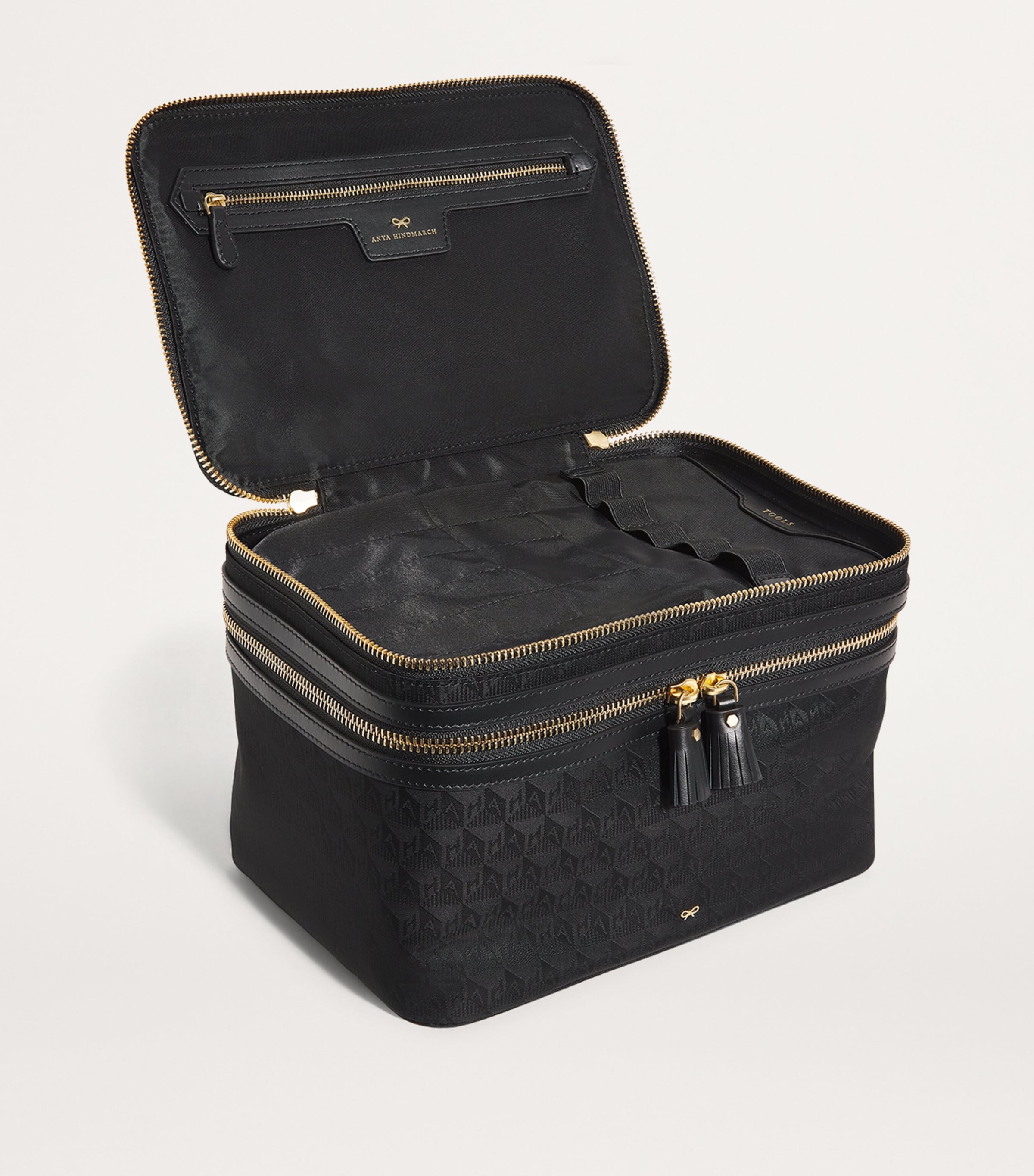 Anya Hindmarch Jacquard Vanity Kit Travel Bag | Harrods UK