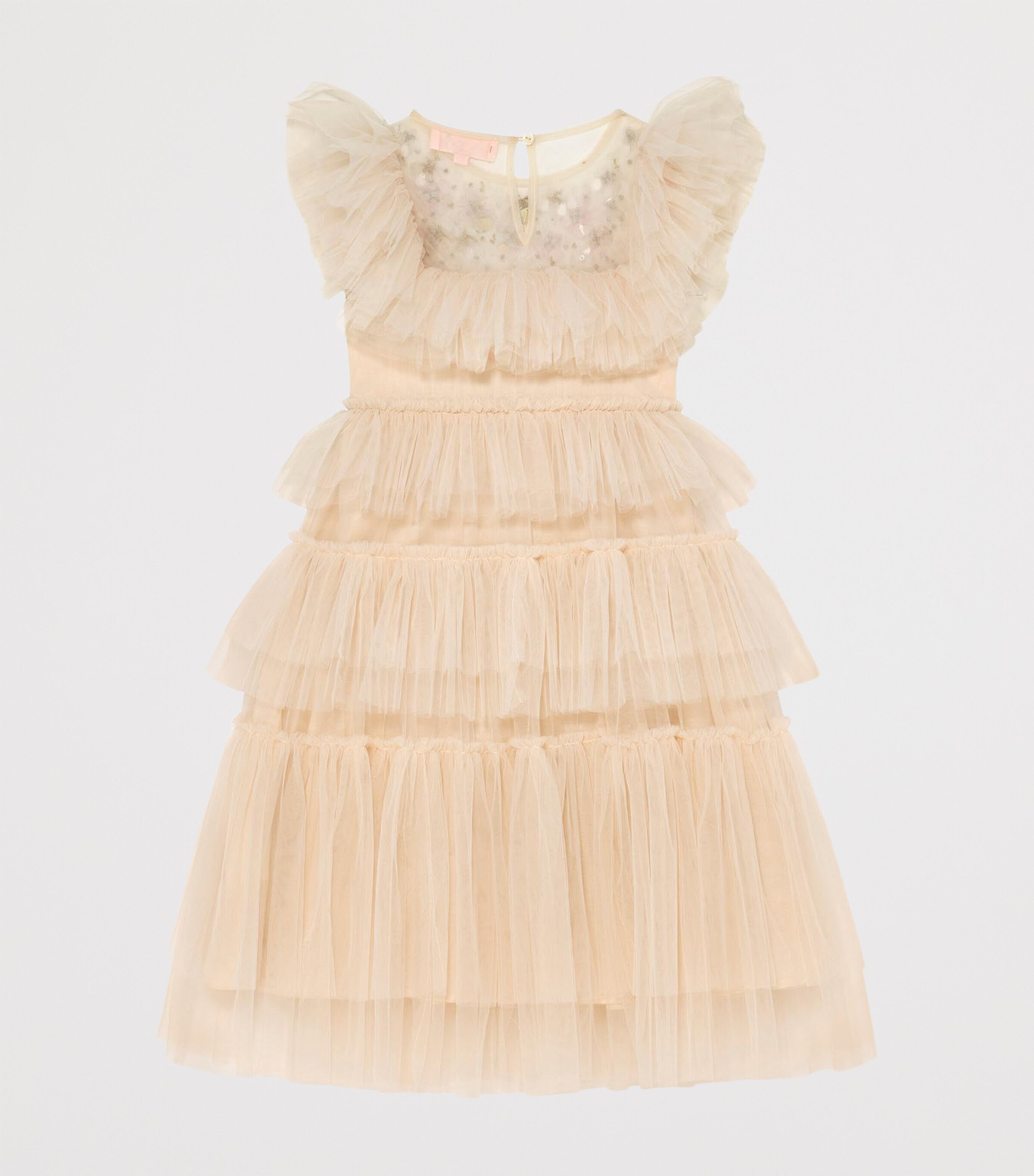 Tulle Embellished Rana Dress (12 Years) LINEN Image 2