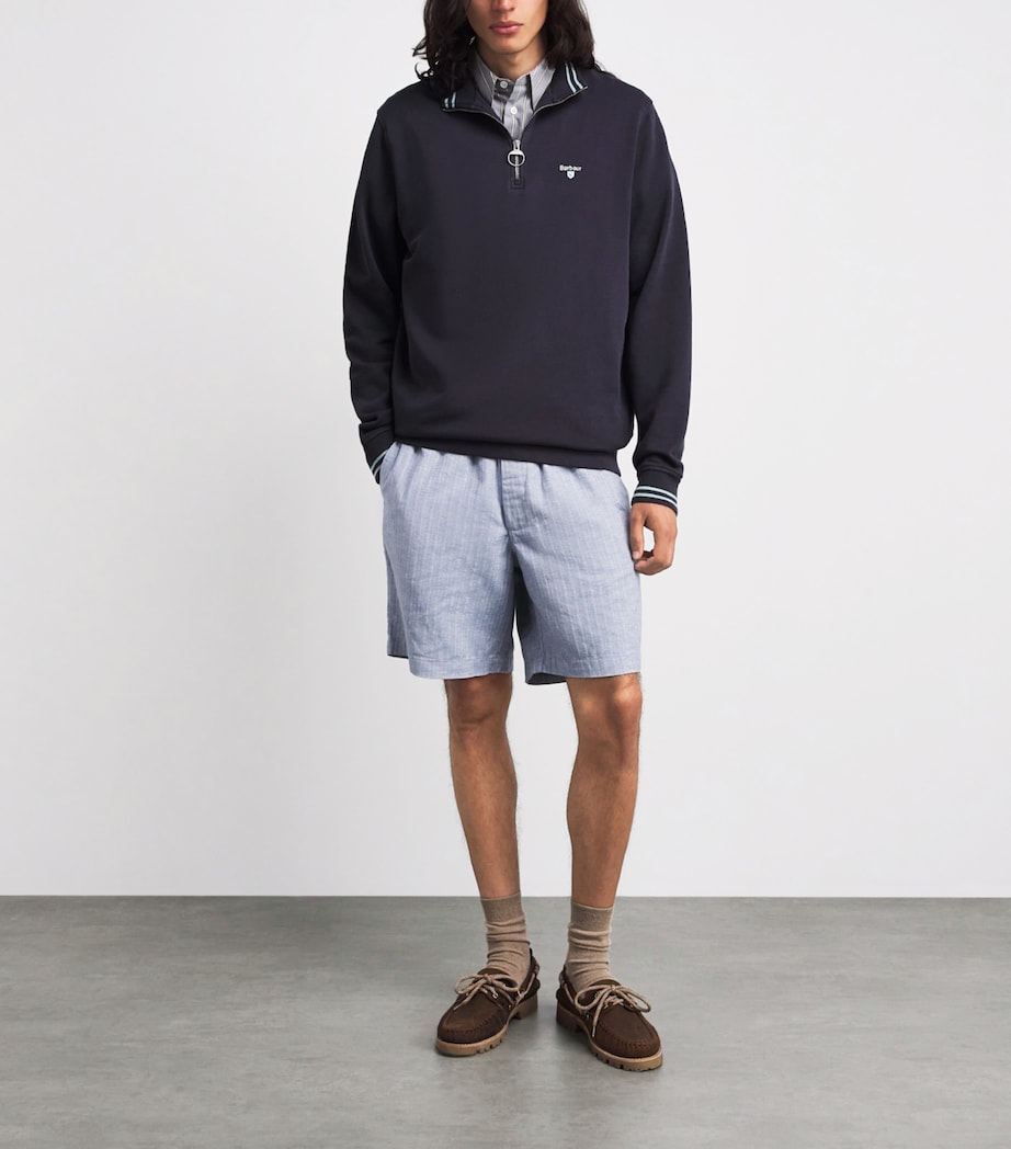 Barbour Mens Quarter-Zip Rosford Sweatshirt Dark Navy Image 2