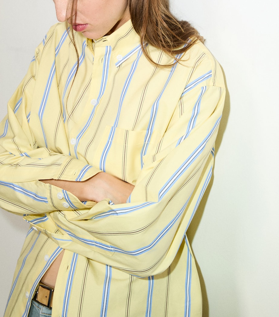 MAX&Co. Womens Stripe Plot Twist Shirt Yellow Image 5