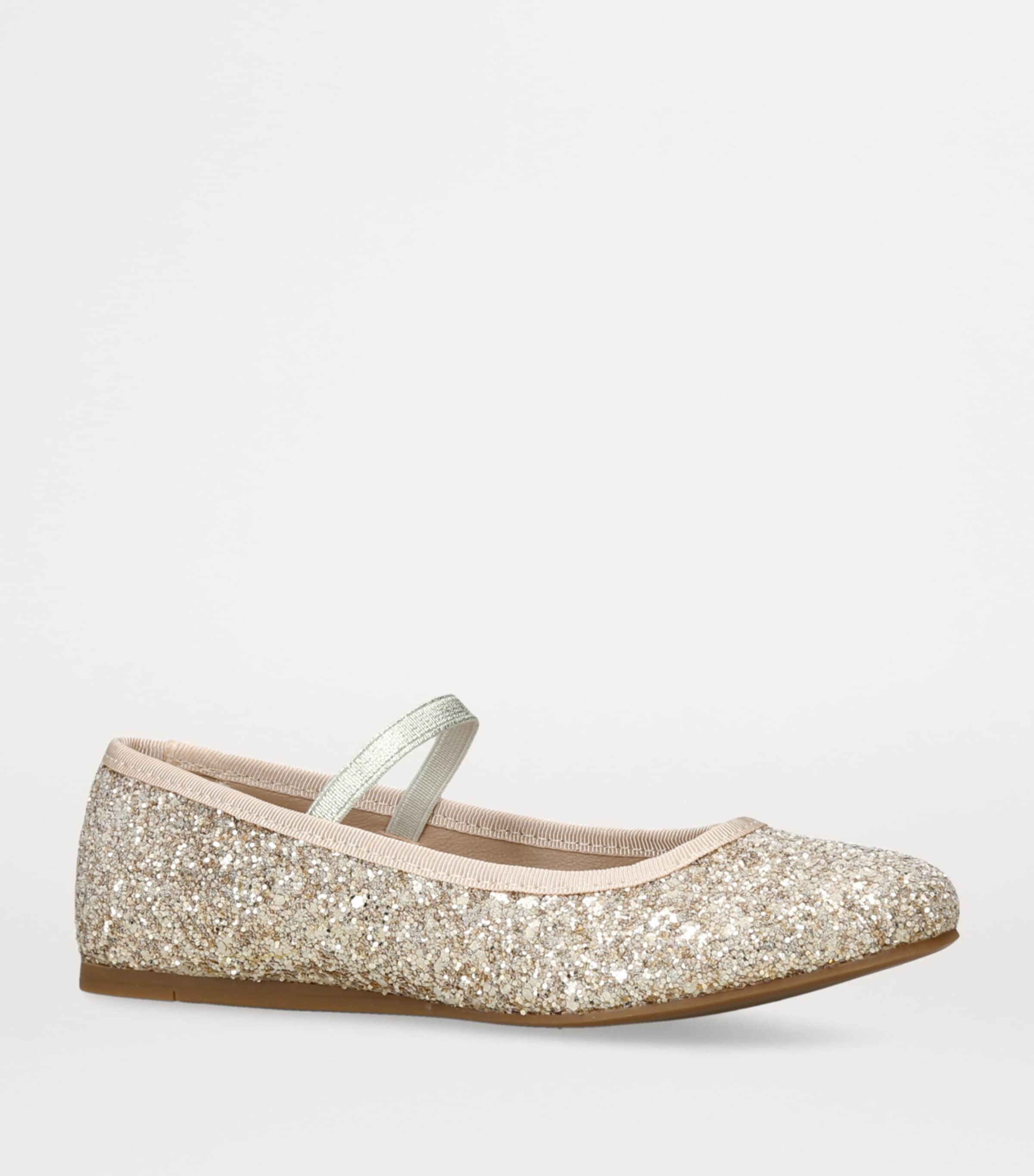 Leather Glitter Bug Ballet Flats SILVER Image 3