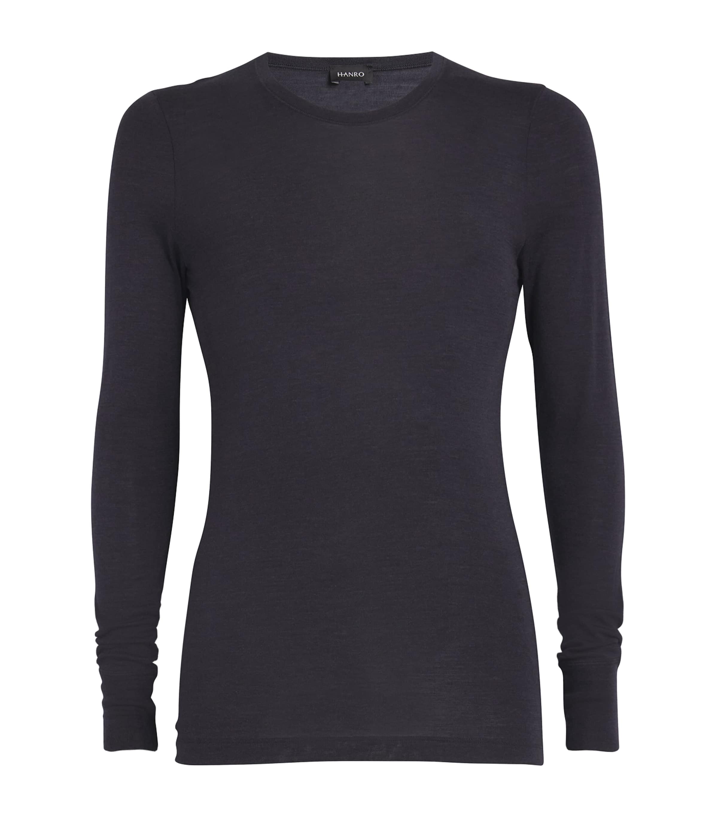 Shop Hanro Woollen Silk Long Sleeve T-shirt In Grey