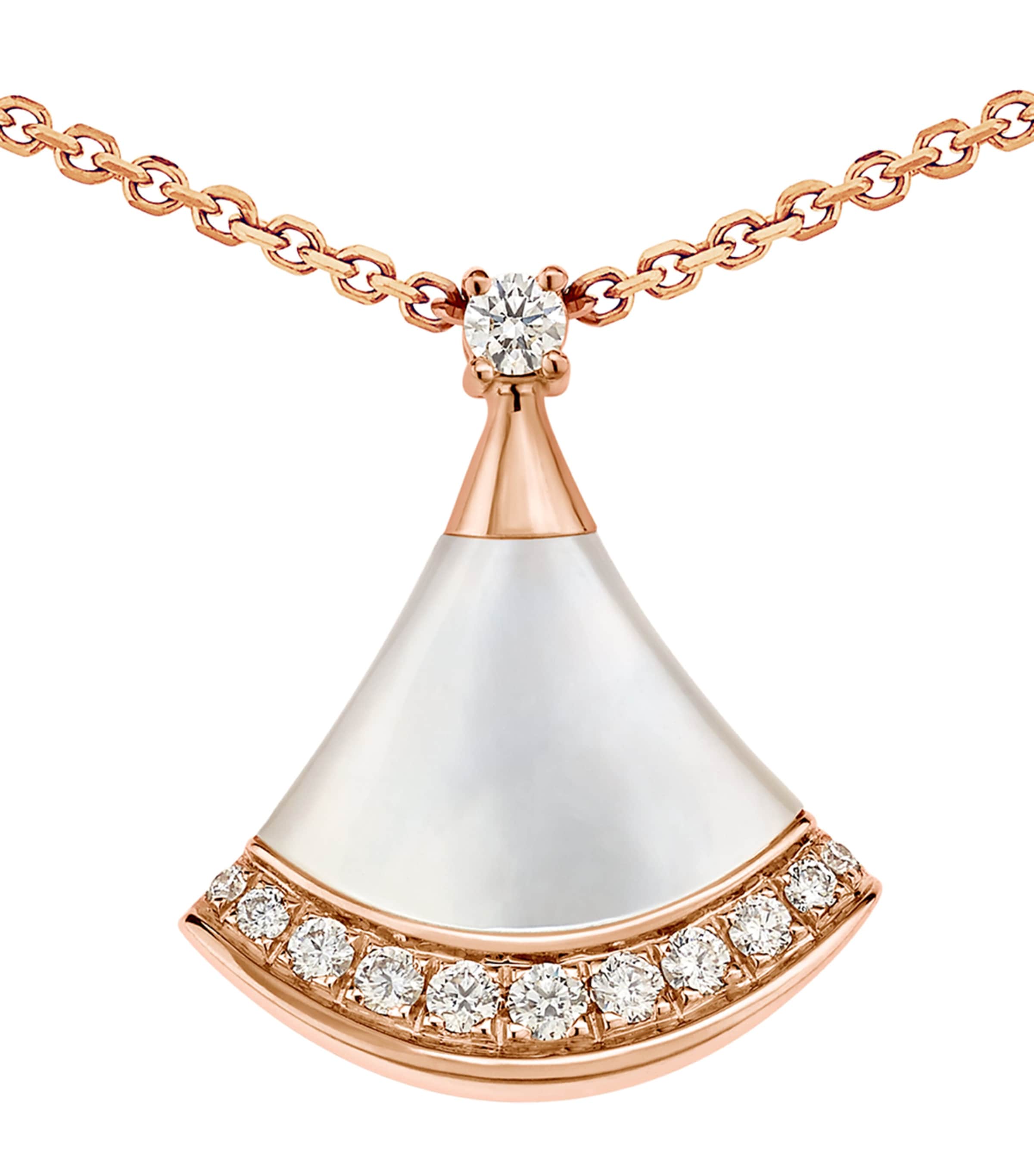 Rose Gold, Diamond and Mother-of-Pearl Divas’ Dream Necklace PINK GOLD Image 3