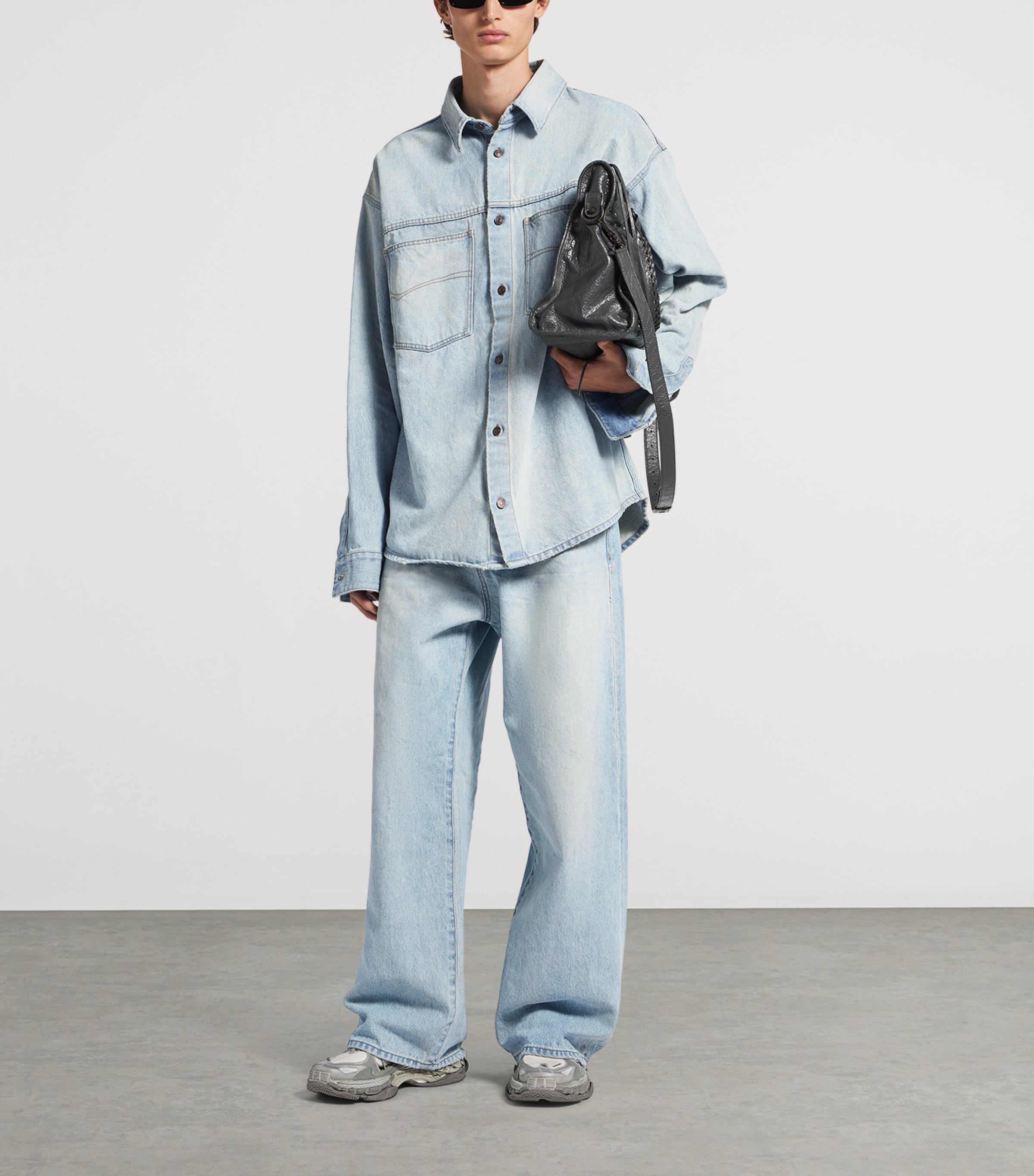 Balenciaga Blue Oversized Denim Shirt | Harrods US