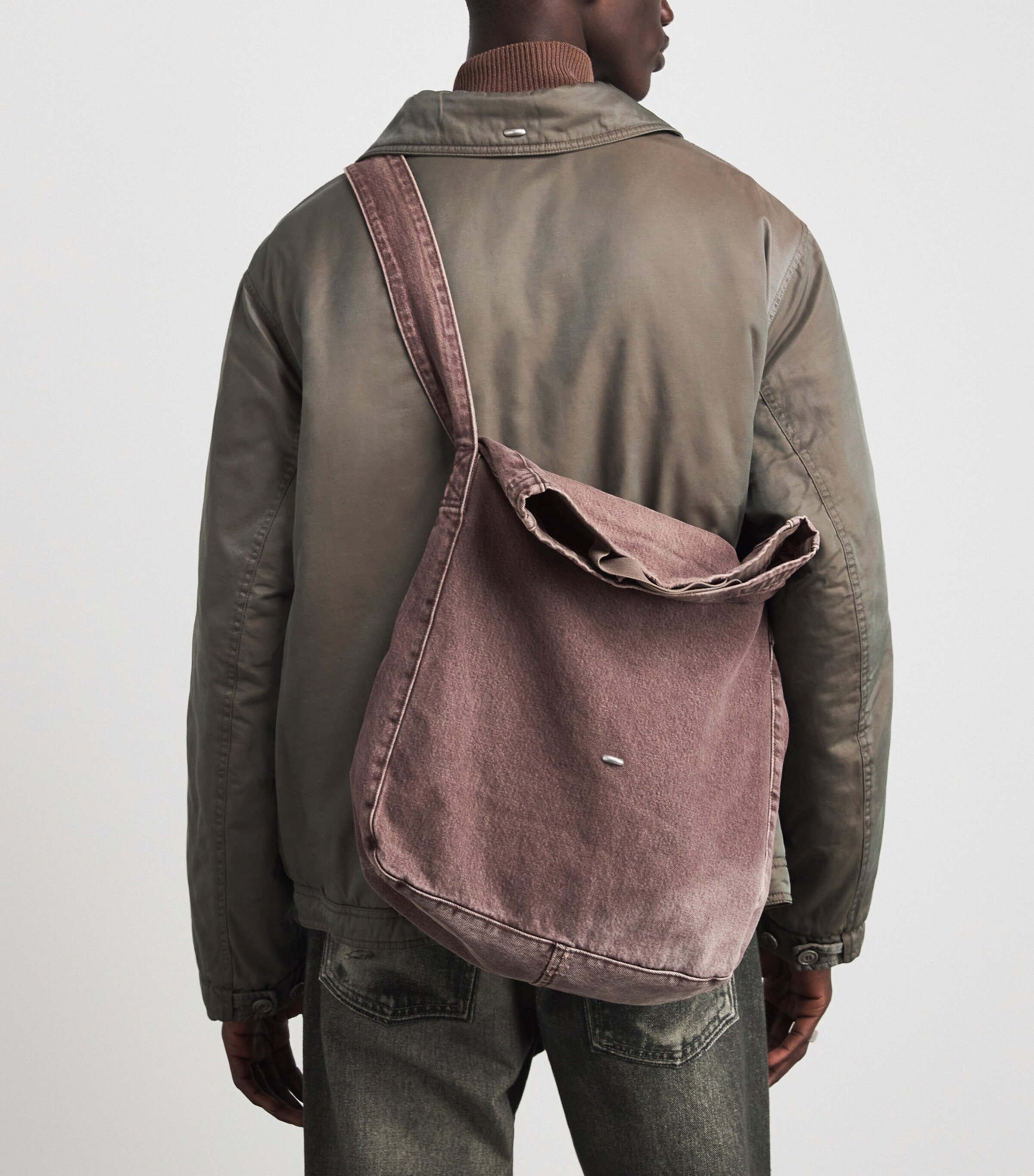 Our Legacy Organic Cotton Messenger Bag Overdyed Choco Melon Image 4