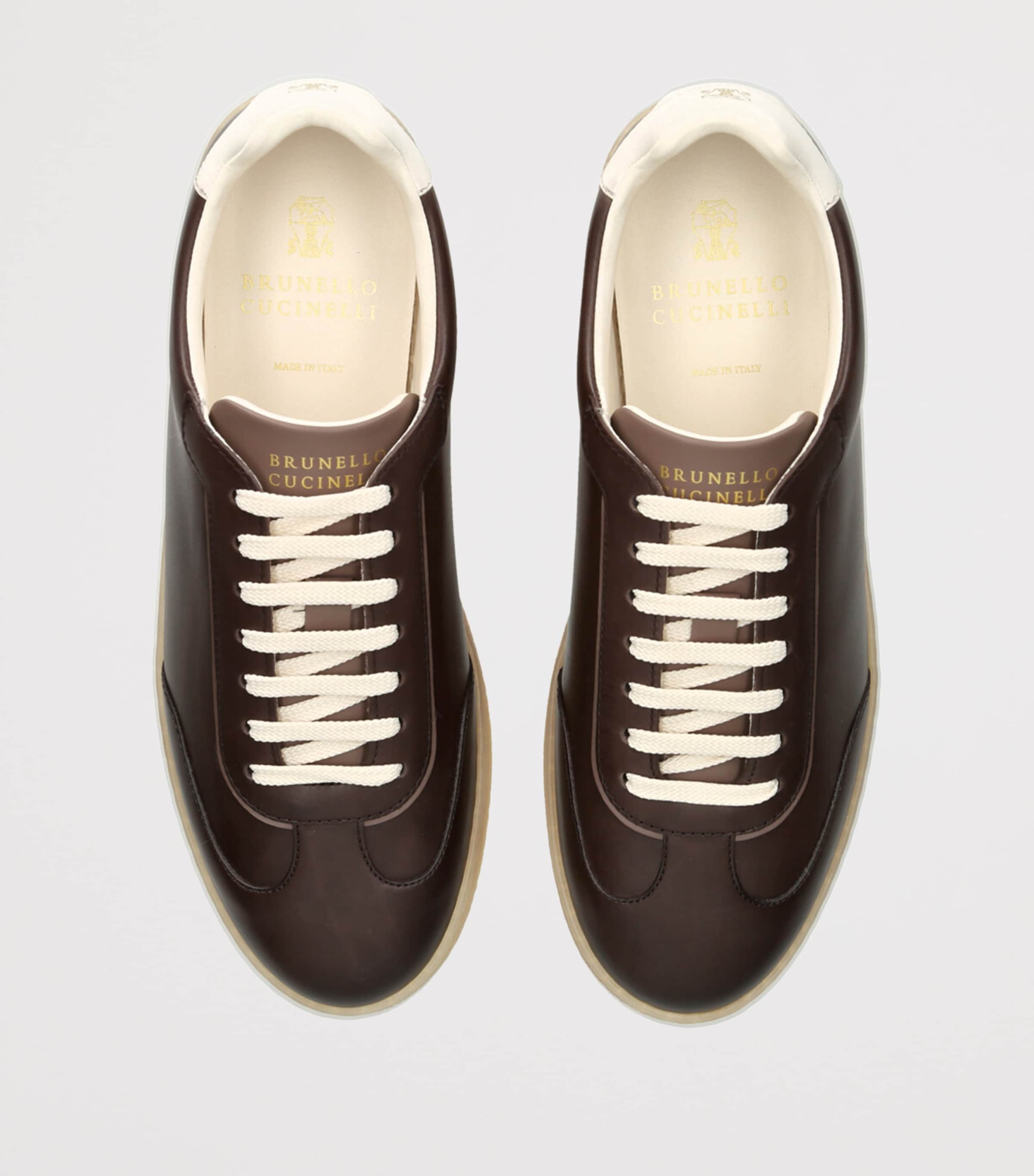 Leather Sneakers DARK BROWN Image 4
