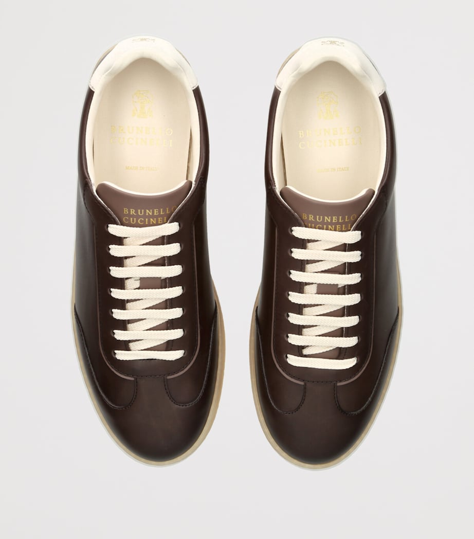 Leather Sneakers DARK BROWN Image 4