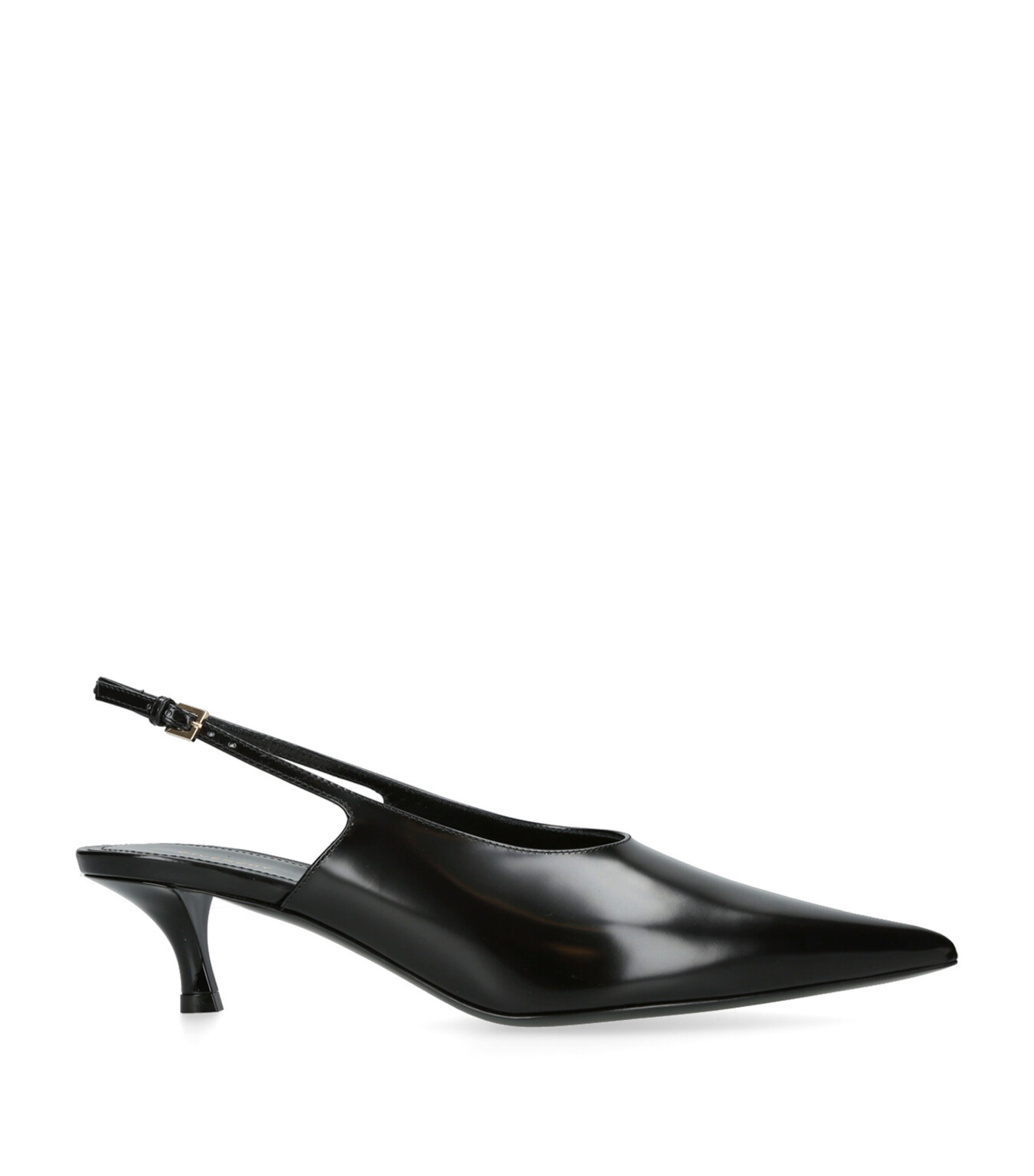 Givenchy Show Kitten-heel Slingback Leather Pumps In Black