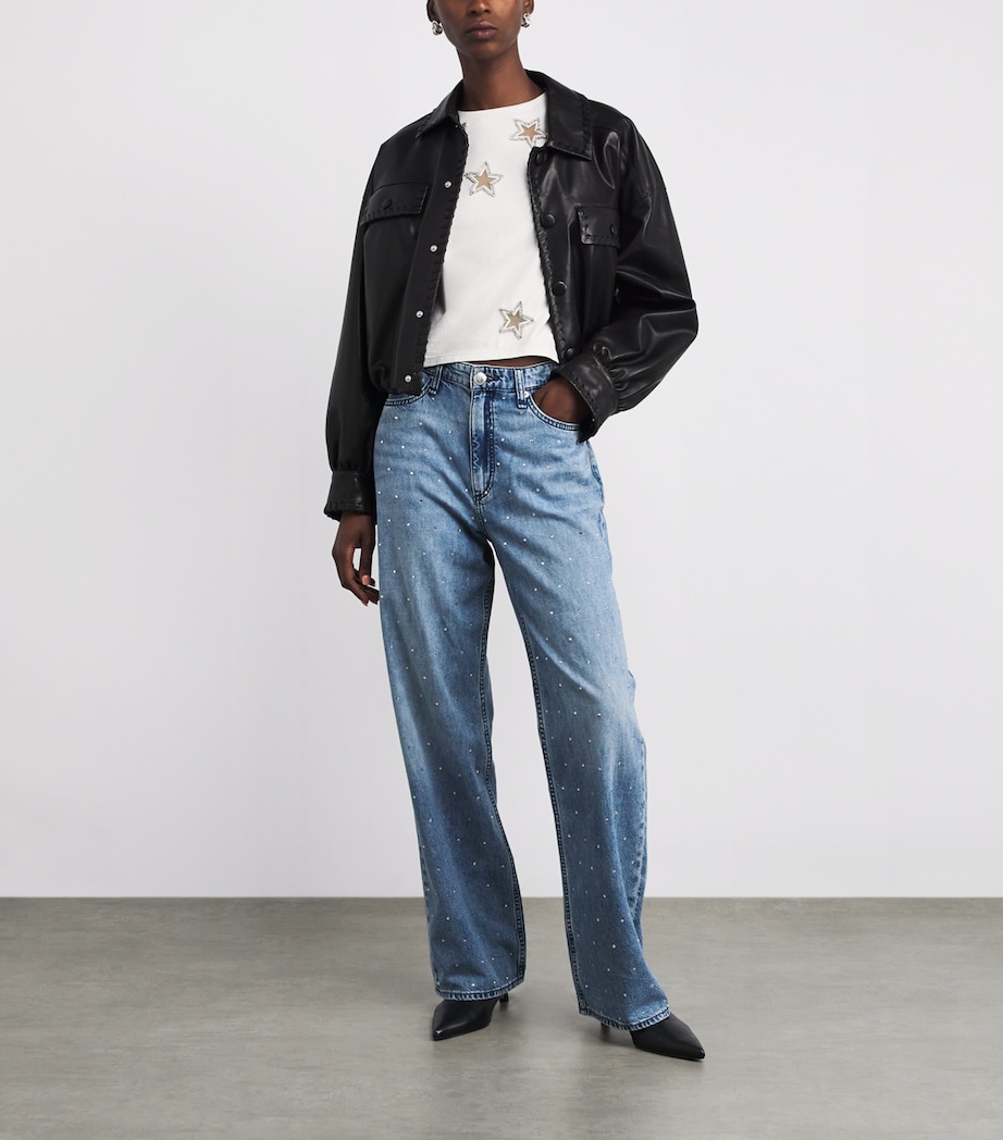 Cotton Embellished Cindy T-Shirt A127 OFF WHITE Image 2