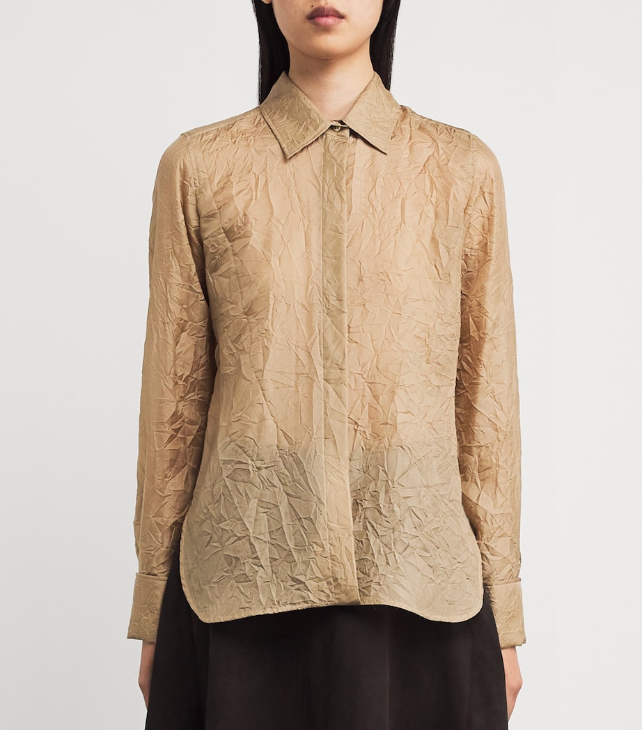 Silk Crinkled Shirt SAND Image 3
