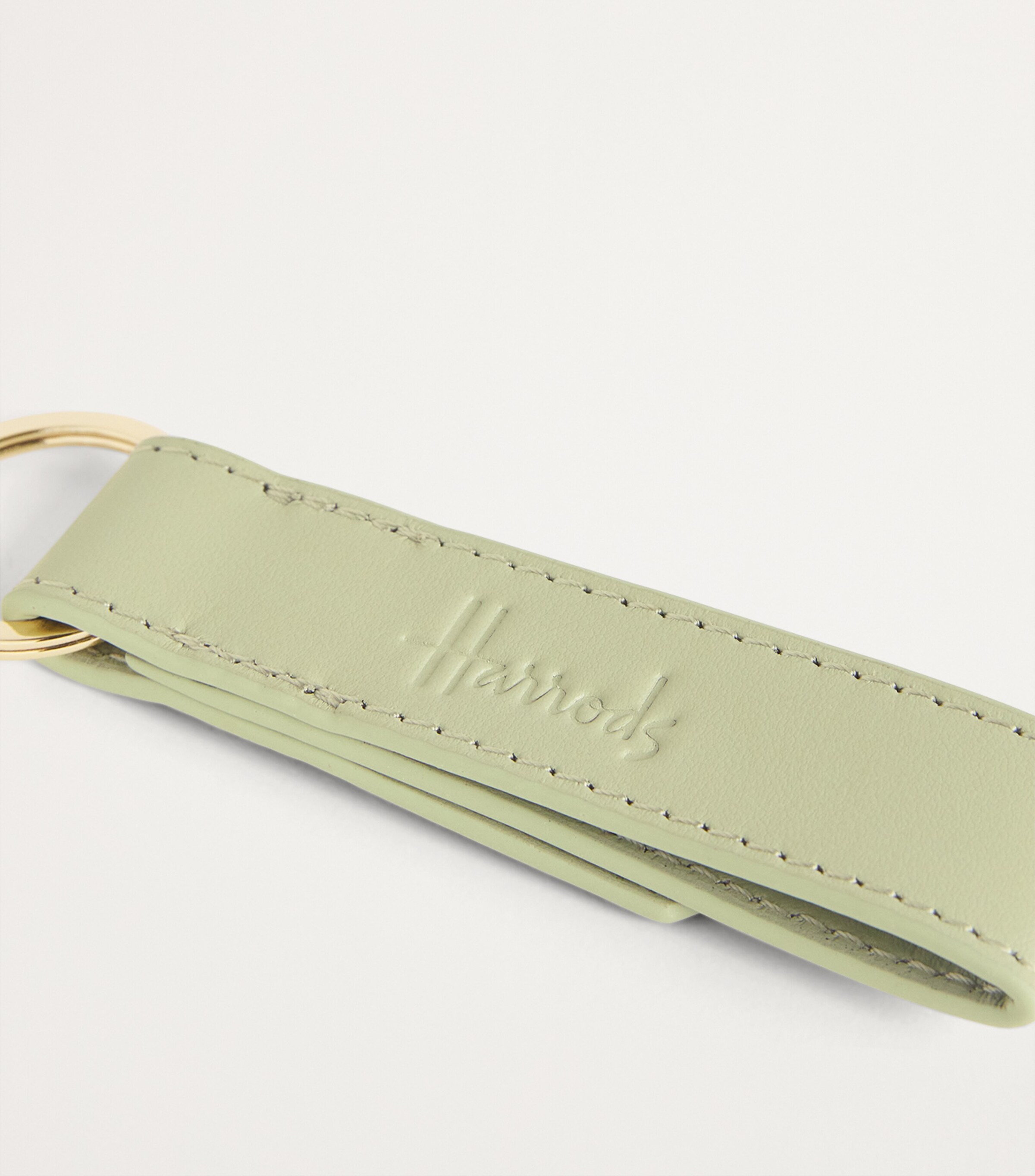 Leather Keyring GREEN Image 2