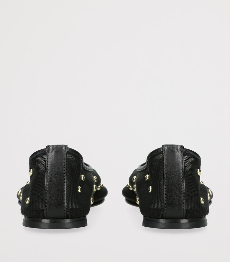 Mesh Stud-Detail Balla Ballet Flats BLACK Image 2