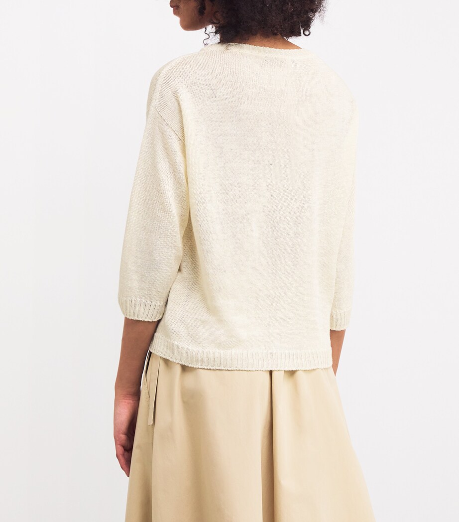 Linen Sweater WHITE Image 4