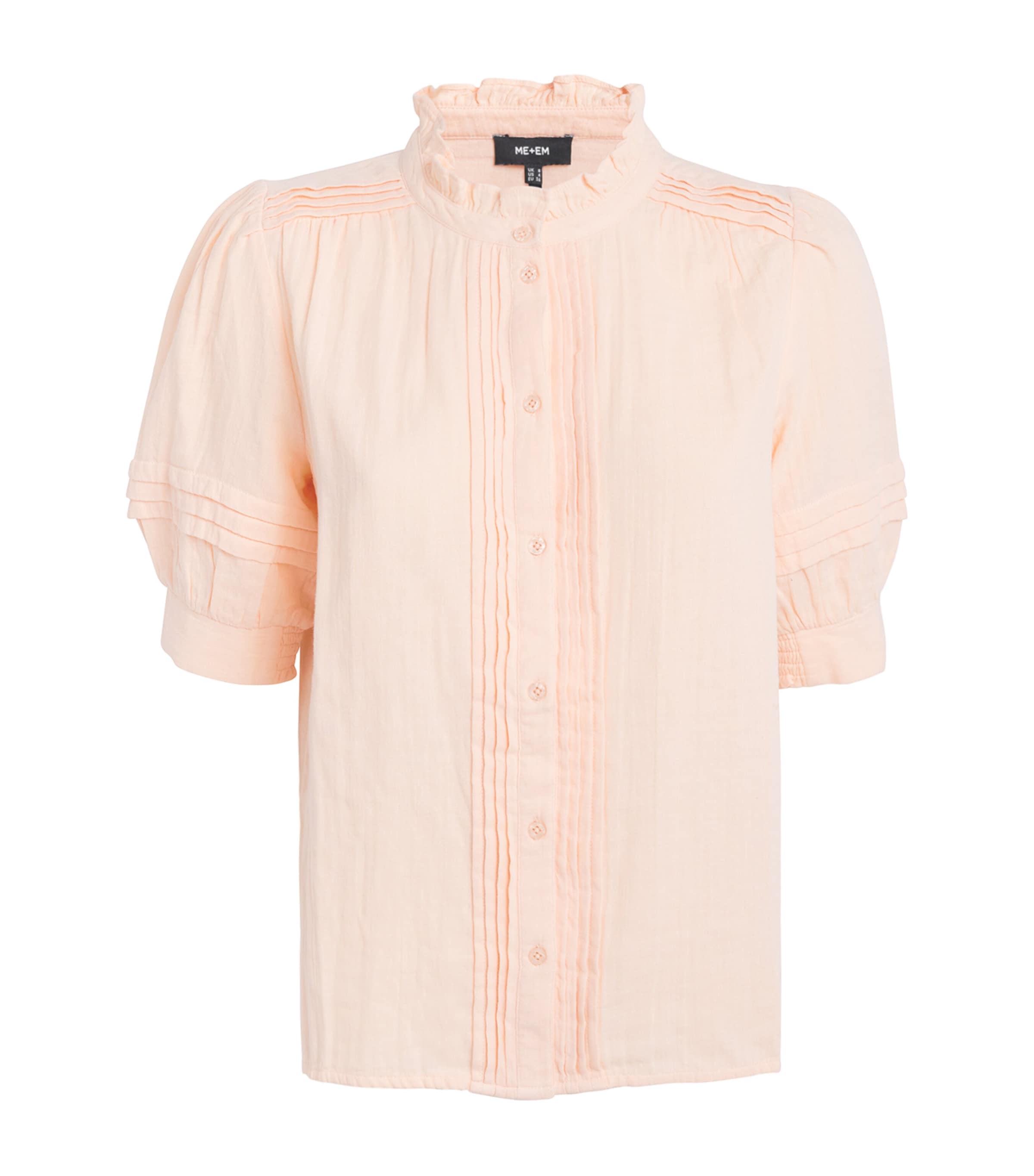 Shop Me+em Cotton Ruffle Blouse In Orange