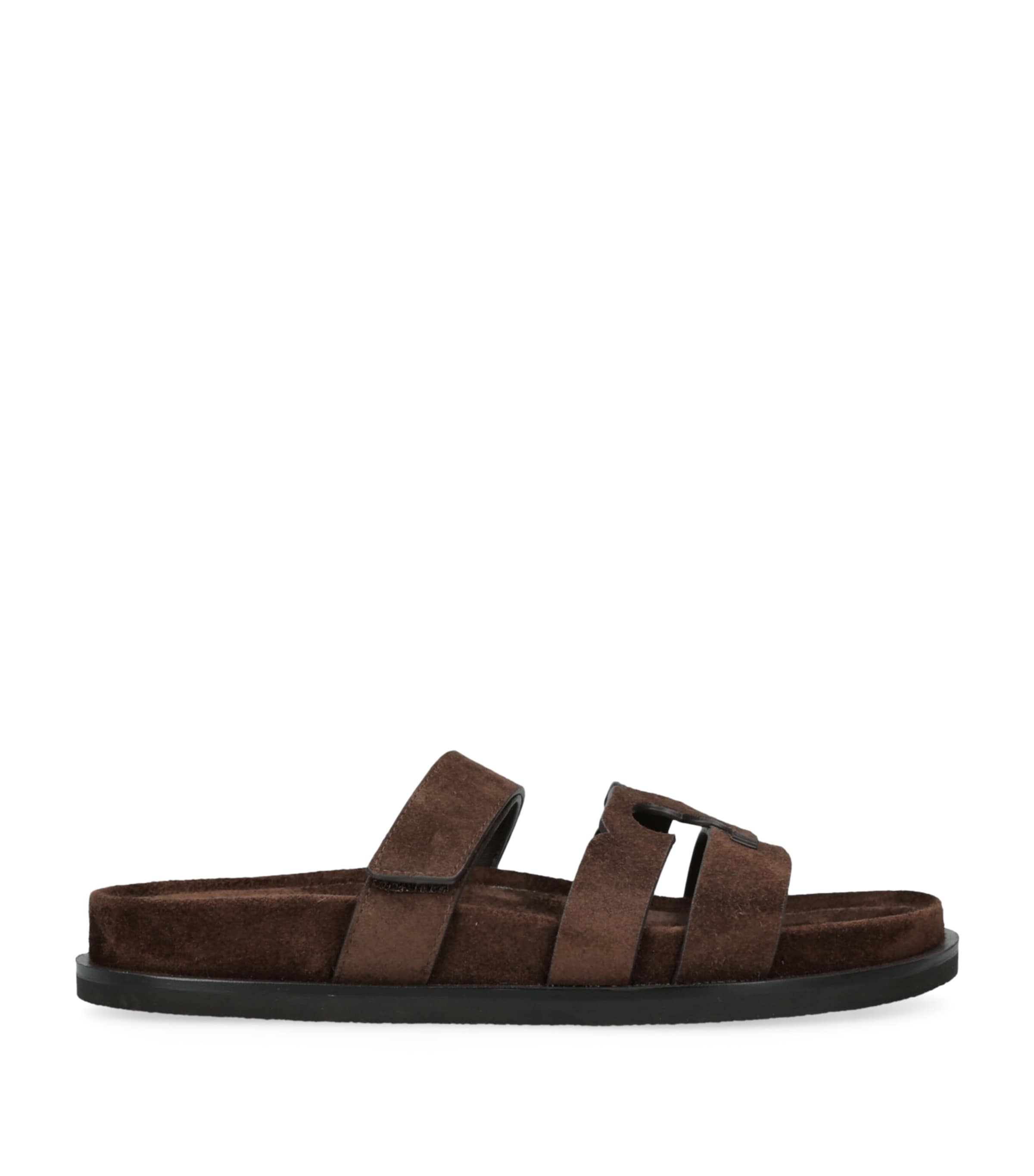 Tory Burch Chocolate Suede Ines Slippers In Brown