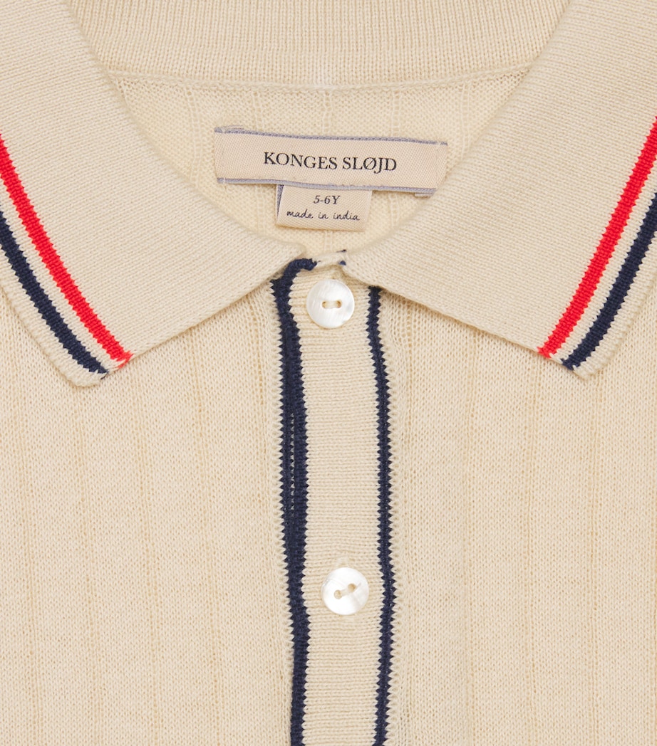 KONGES SLOJD Organic Cotton Mio Polo Shirt (9 Months-10 Years) Almond Image 3