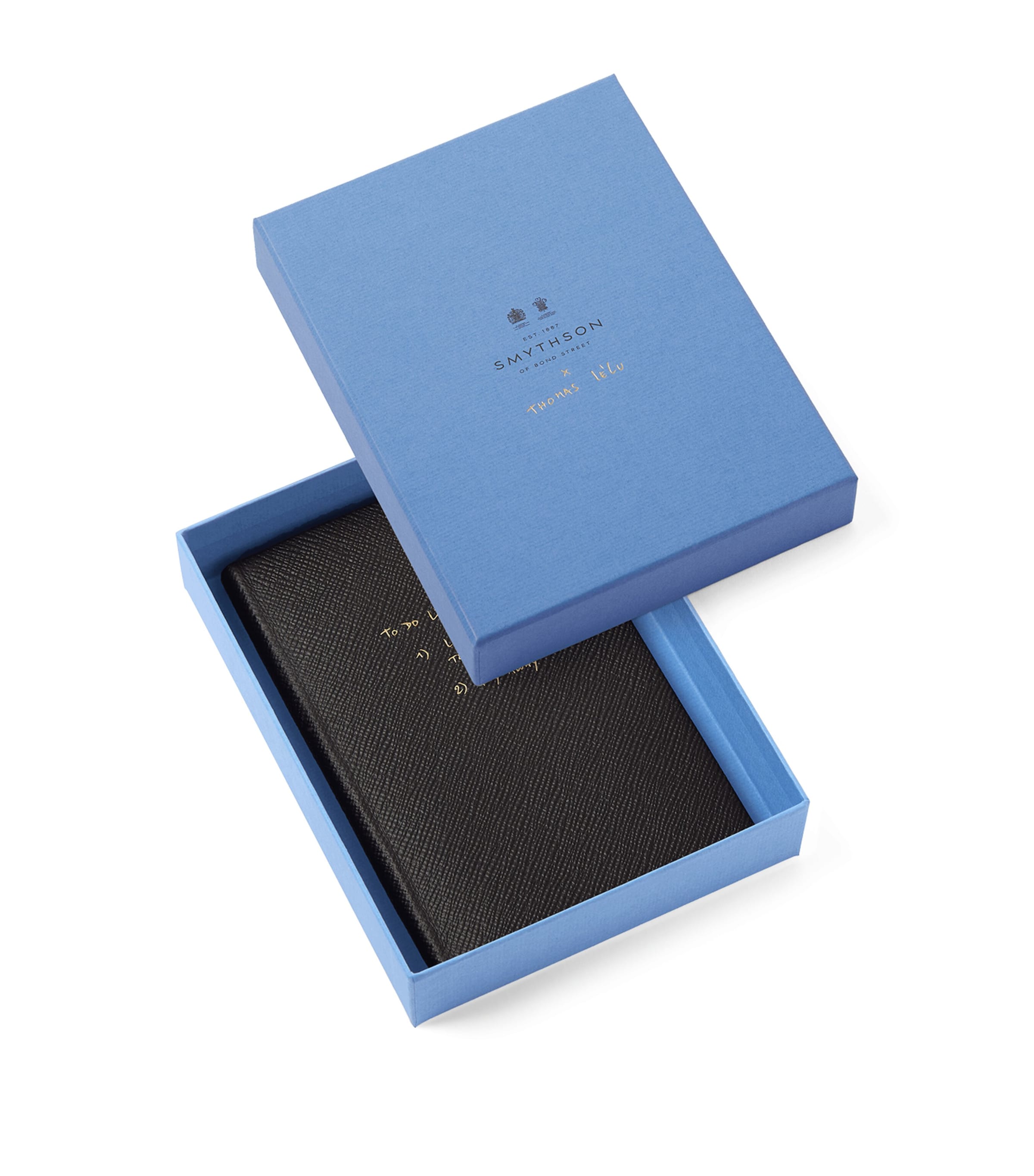 Smythson x Thomas Lélu Panama Leather To Do List Chelsea Notebook Black Image 5