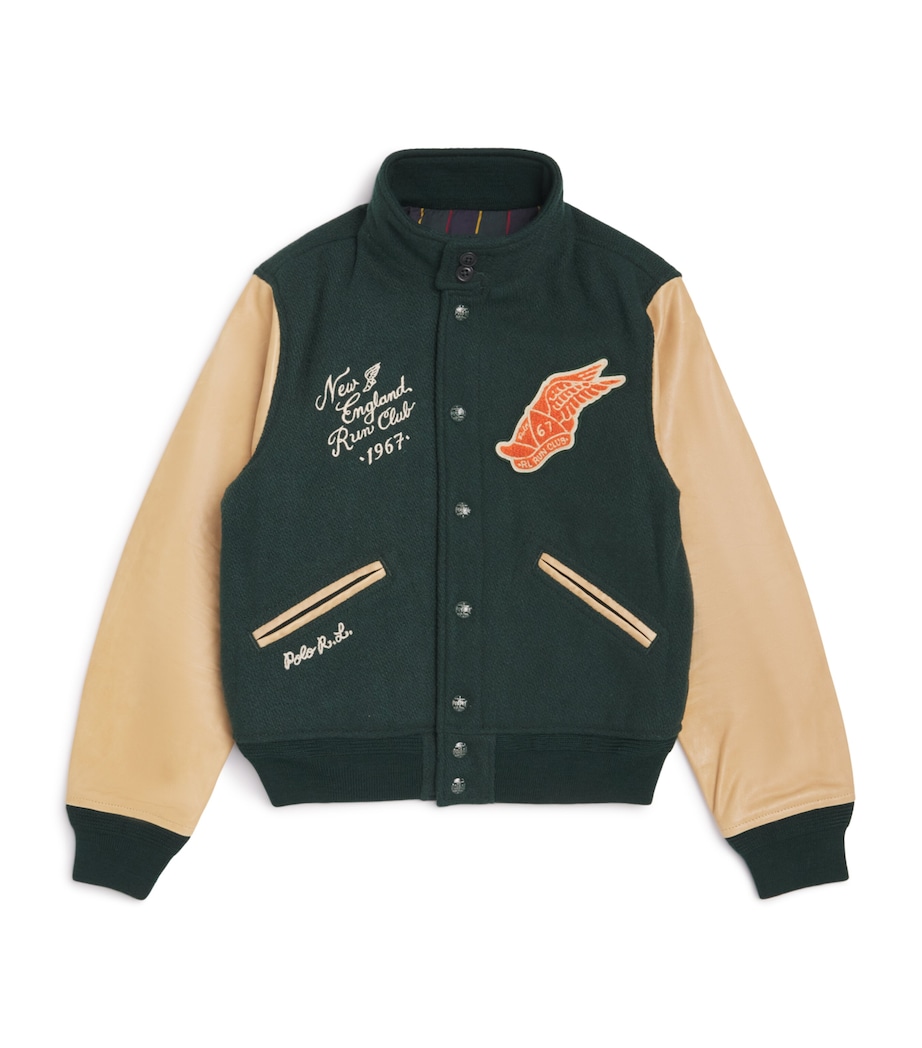 New England Bomber Jacket (6-14 Years) GREEN Image 1