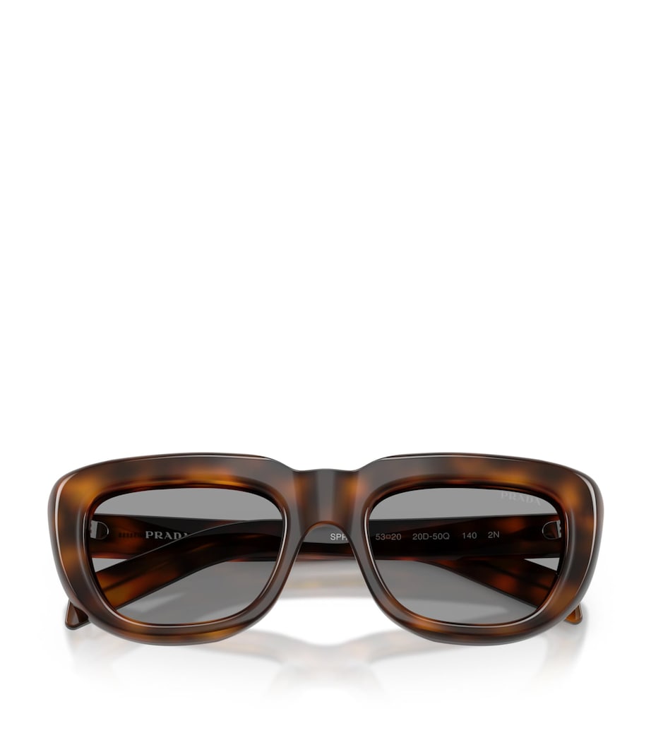 Prada PR D07S Rectangle Sunglasses Brown Image 5