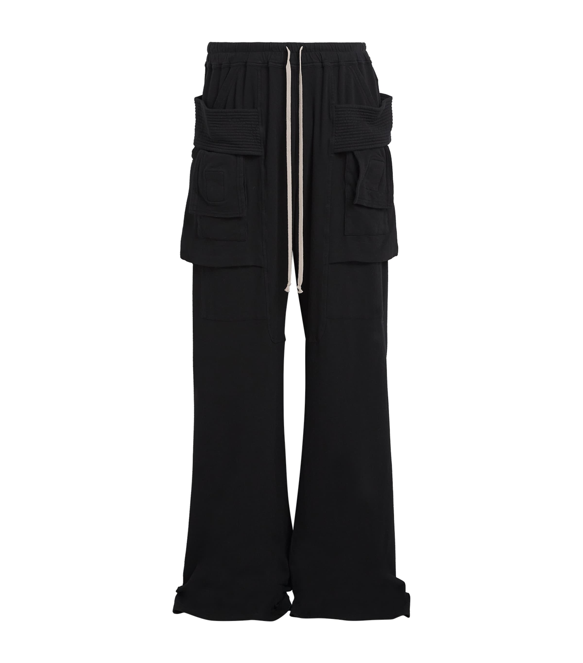 Rick Owens Mens Cotton Creatch Cargo Sweatpants Black/ Image 1