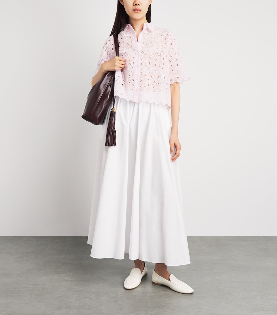 FRAME Womens The Paisley Eyelet Shirt Bubble Gum Image 2
